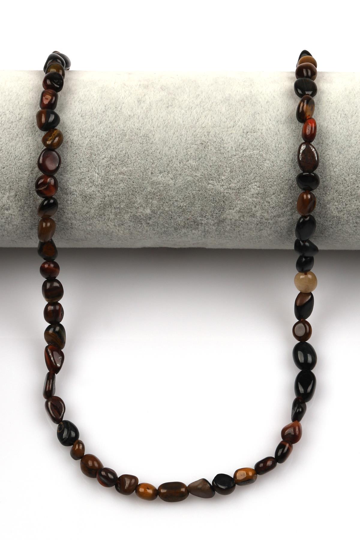 Kaplan Gözü Doğal Taş Dizi 6 x 8 mm Mercimek Kesim