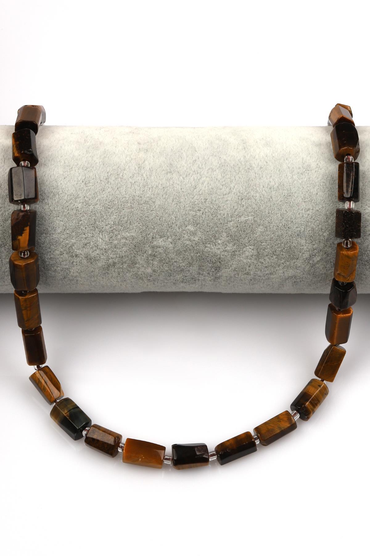 Kaplan Gözü Doğal Taş Dizi 7 x 12 mm Boru Kesim