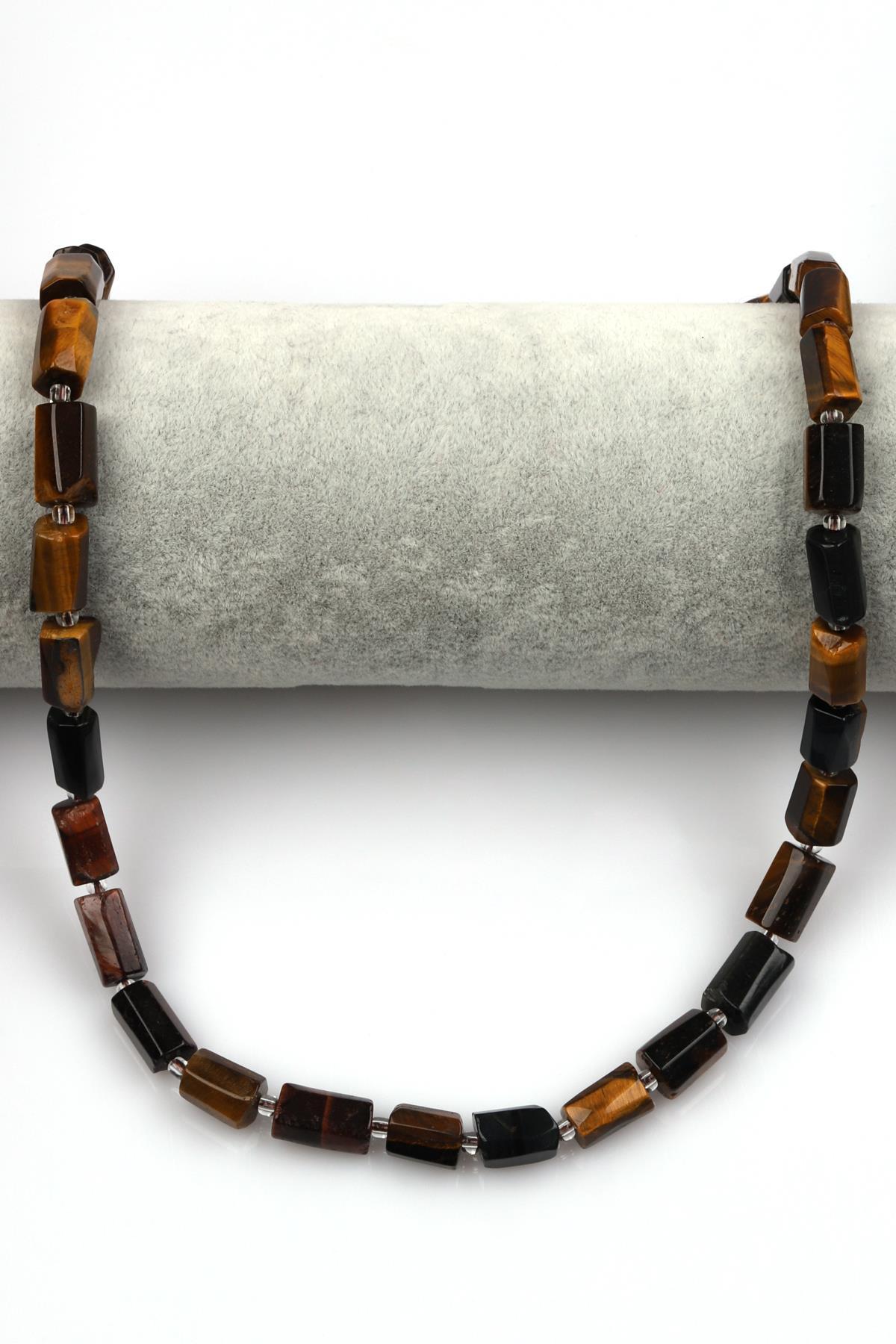 Kaplan Gözü Doğal Taş Dizi 7 x 12 mm Boru Kesim