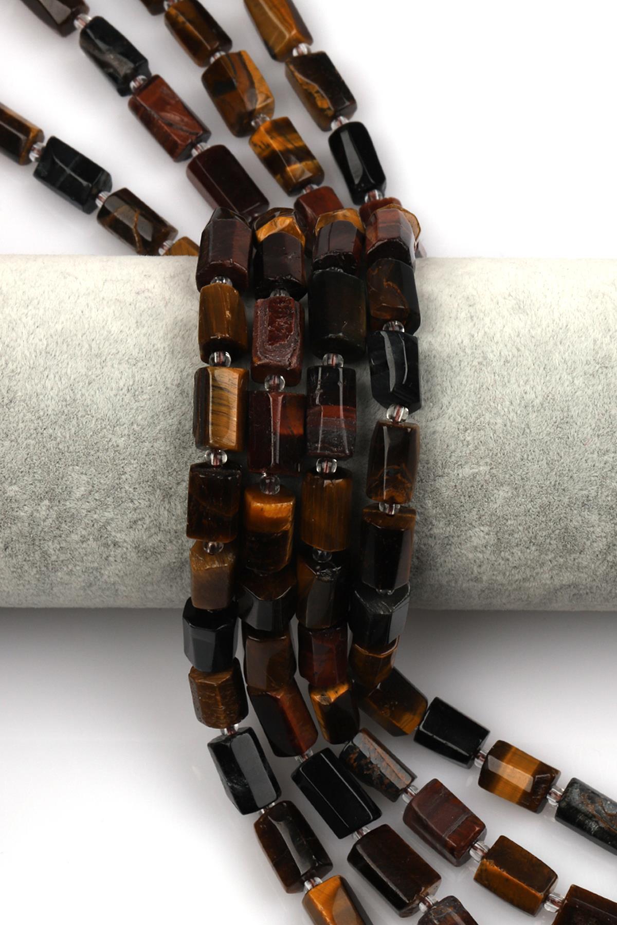 Kaplan Gözü Doğal Taş Dizi 7 x 12 mm Boru Kesim