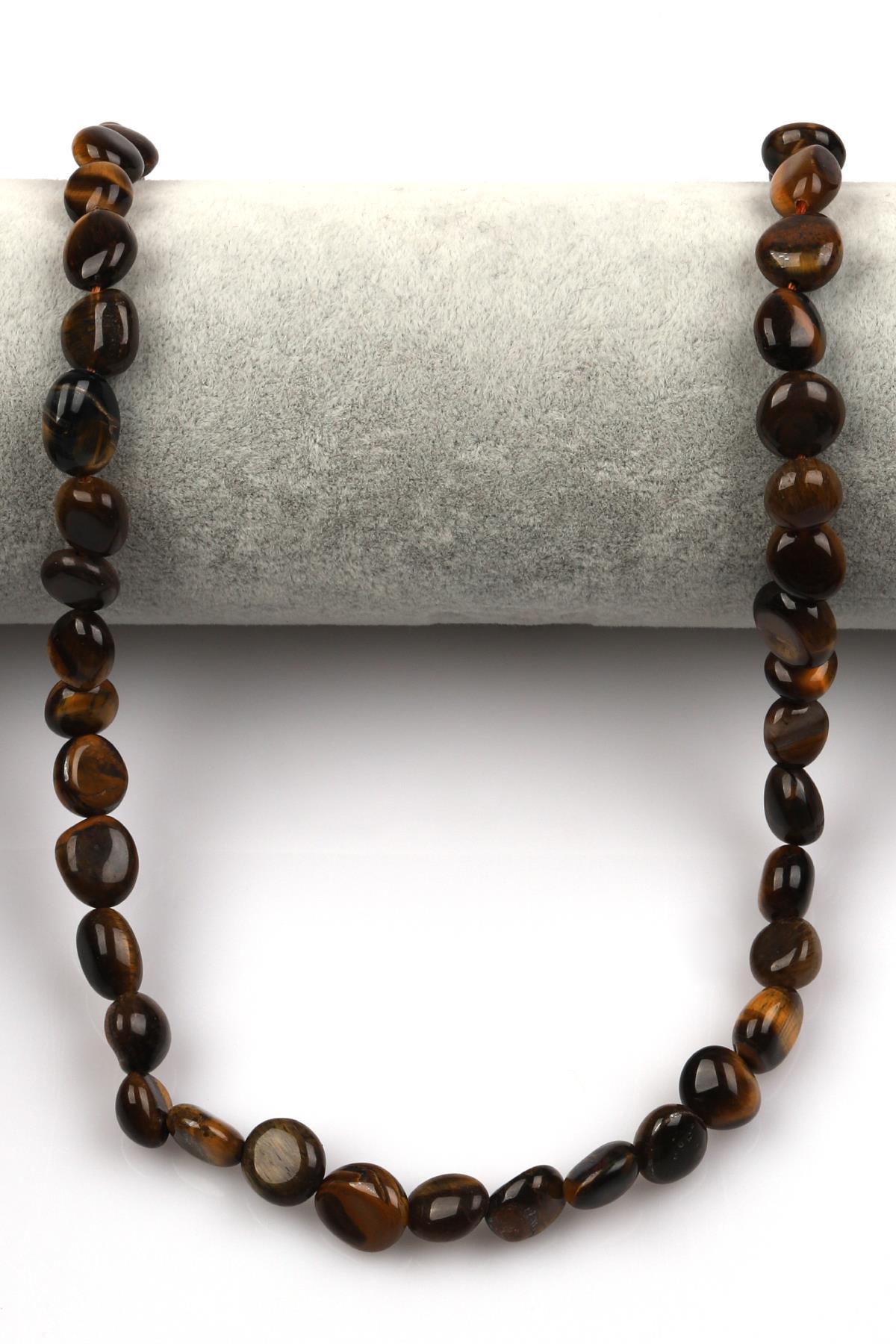 Kaplan Gözü Doğal Taş Dizi 8 x 11 mm Mercimek Kesim