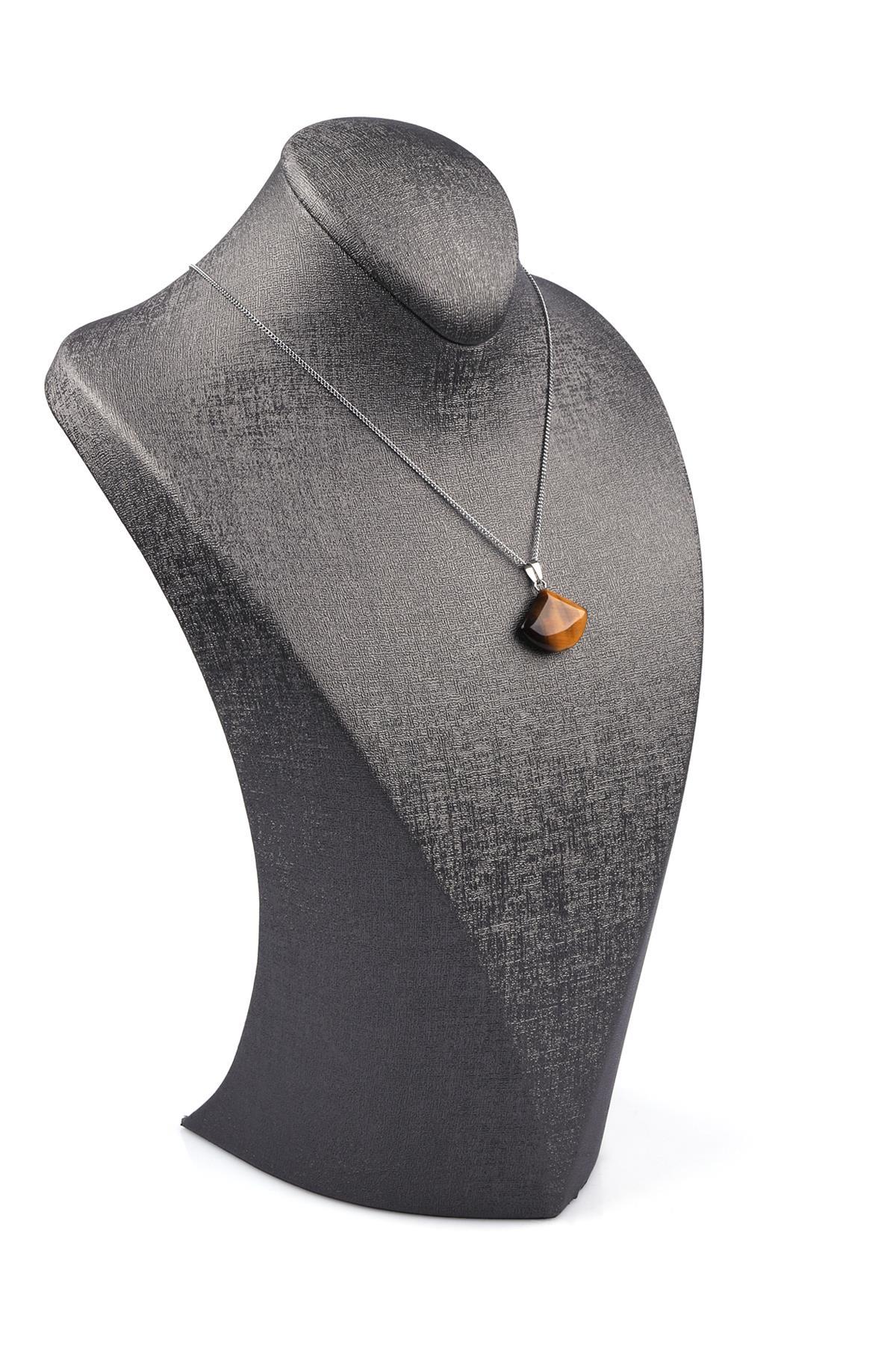 Kaplan Gözü Doğal Taş Kolye