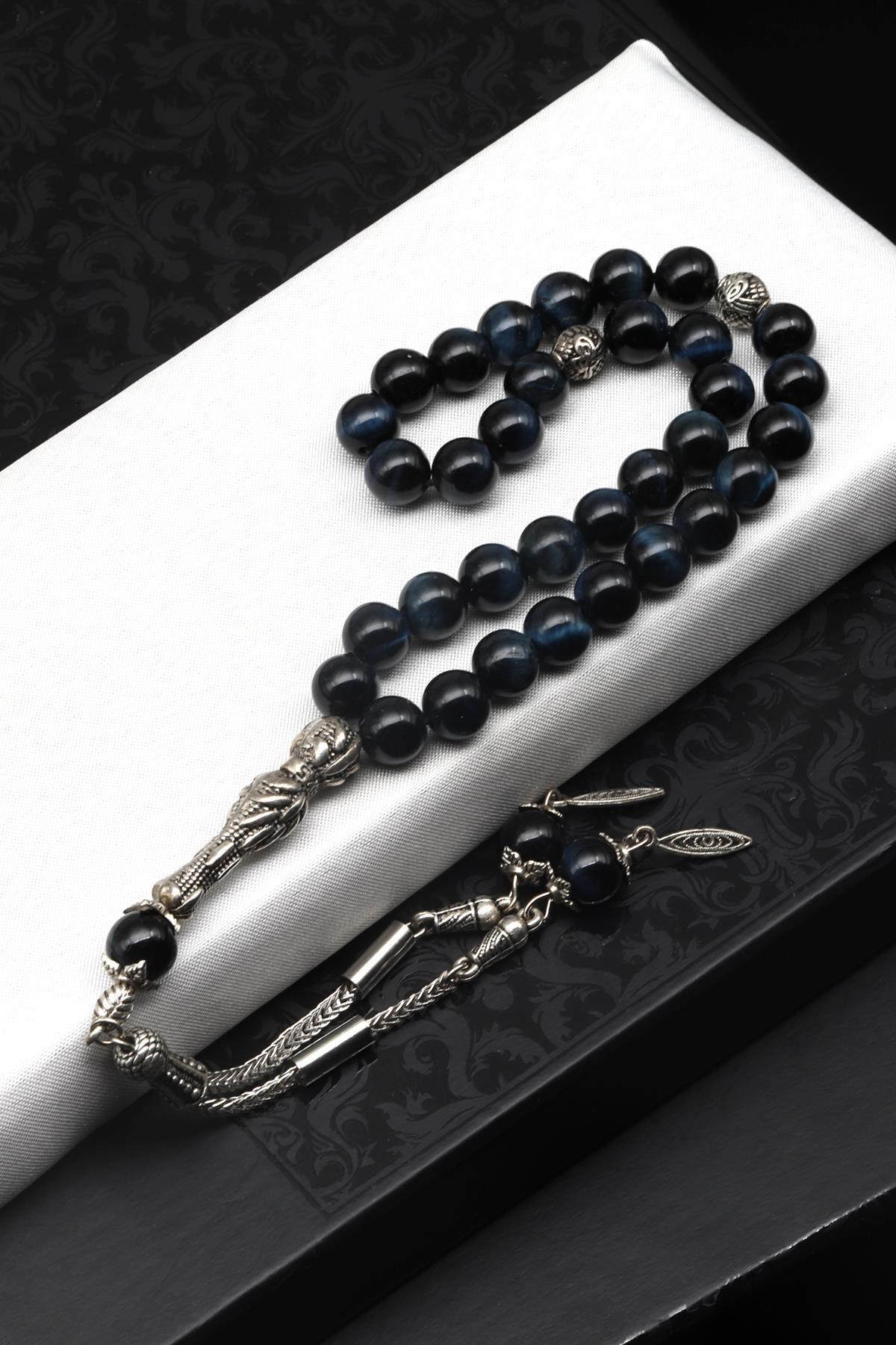 Kaplan Gözü Doğal Taş Tesbih 8 mm Küre Kesim