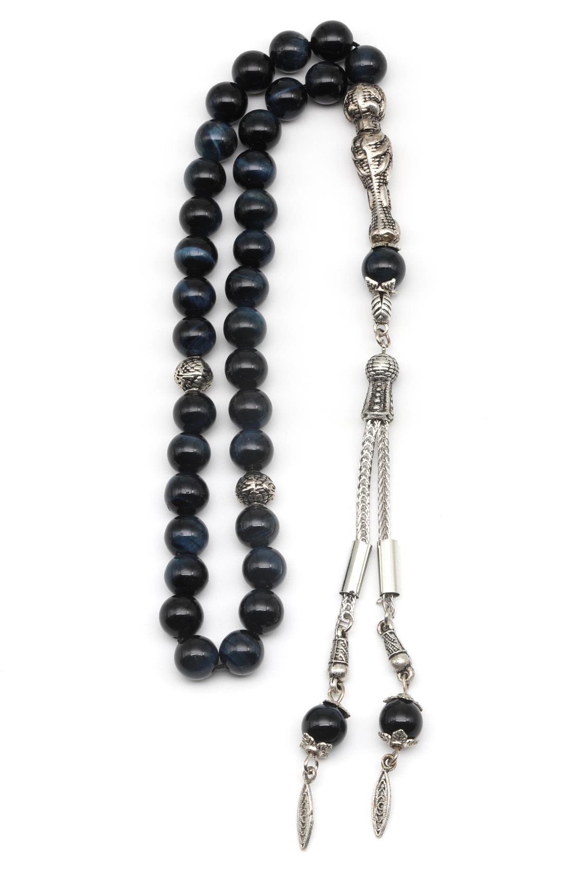 Kaplan Gözü Doğal Taş Tesbih 8 mm Küre Kesim