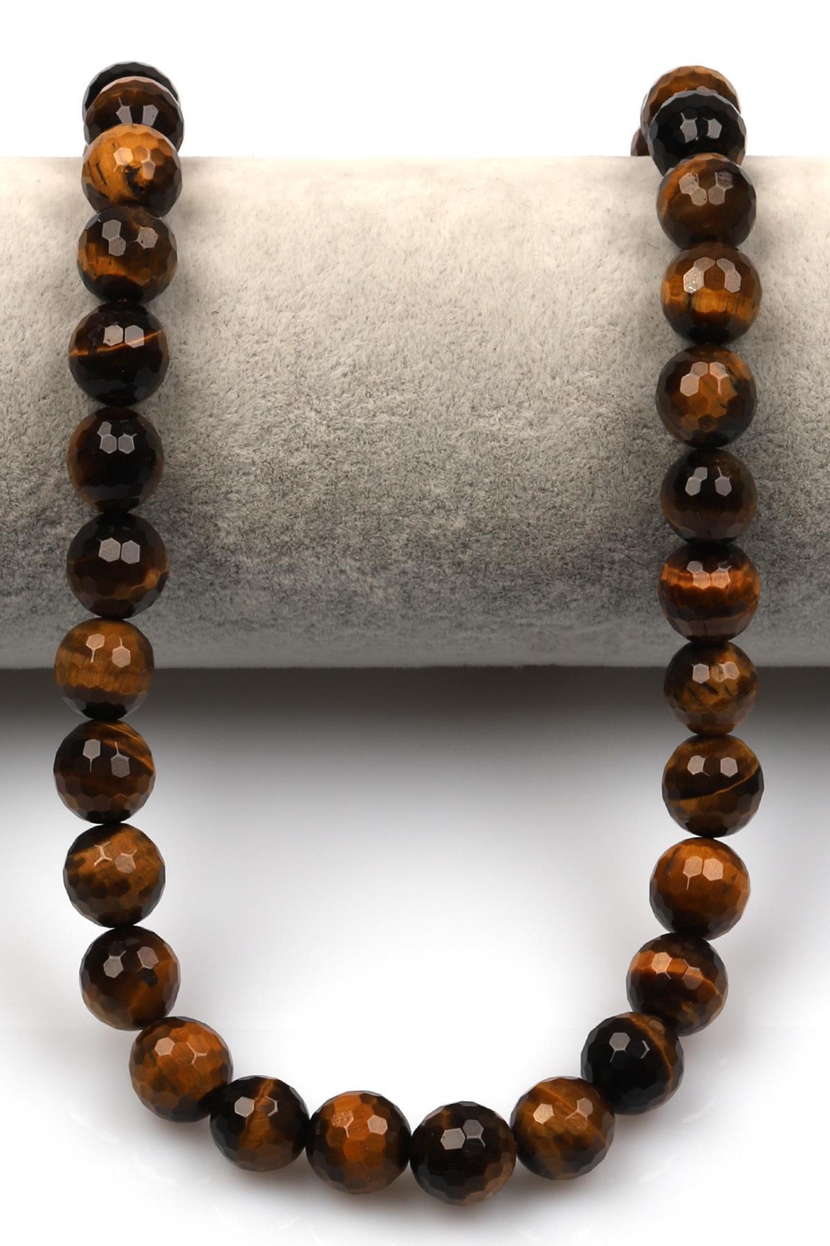 Kaplan Gözü Doğaltaş Dizi 10 mm Fasetli Küre Kesim