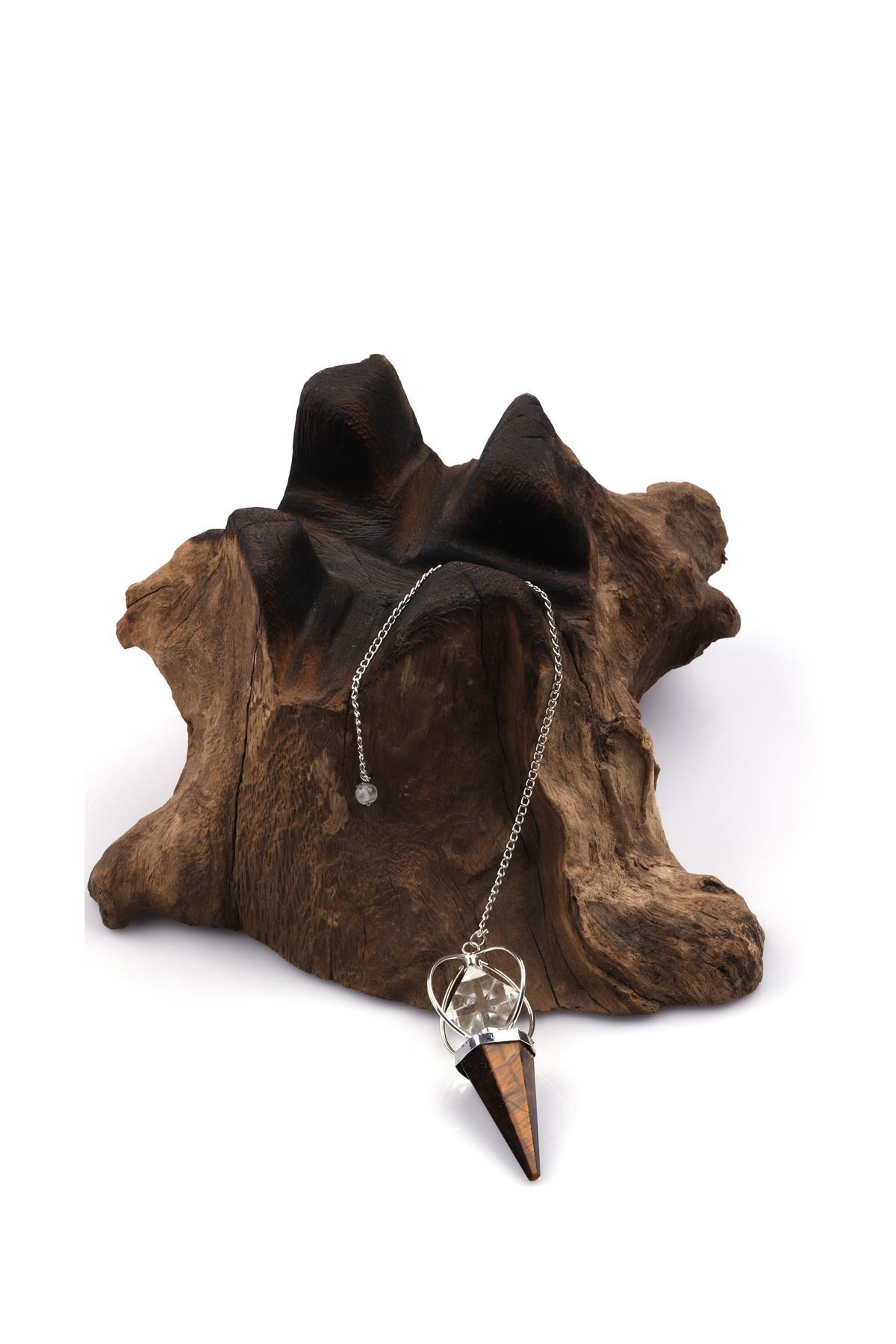 Kaplan Gözü - Kristal Kuvars Doğal Taş Markaba Model Pandül