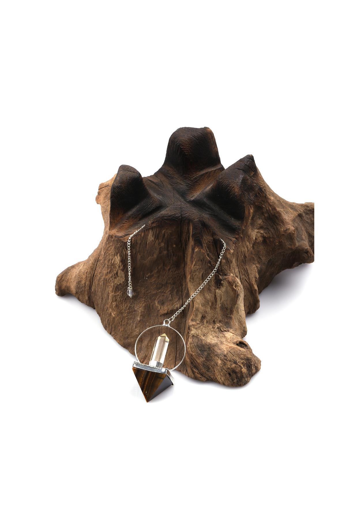 Kaplan Gözü - Kristal Kuvars Doğal Taş Pandül