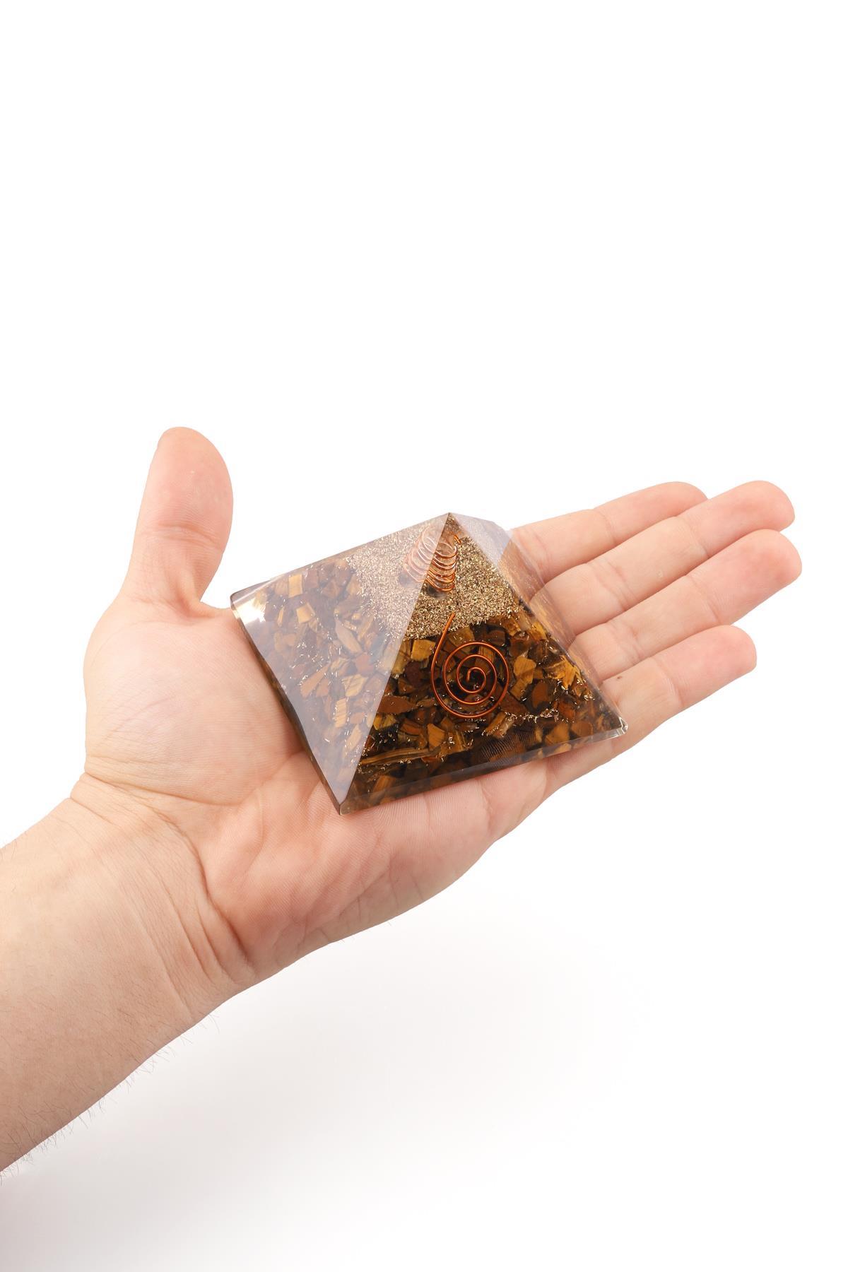 Kaplan Gözü Taşından Orgonit Piramit