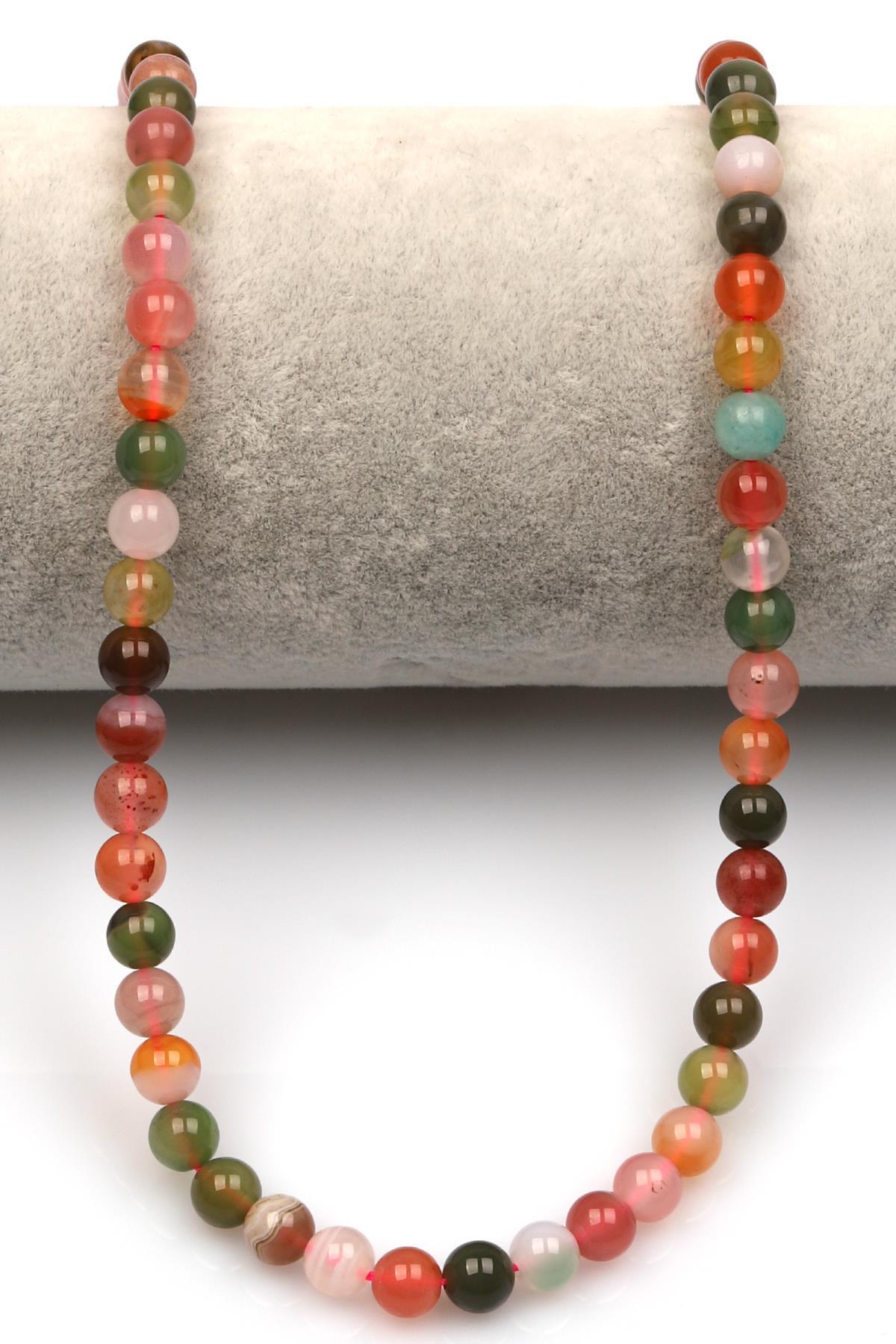 Karnelyan Akik Doğal Taş Dizi 6 mm Küre Kesim