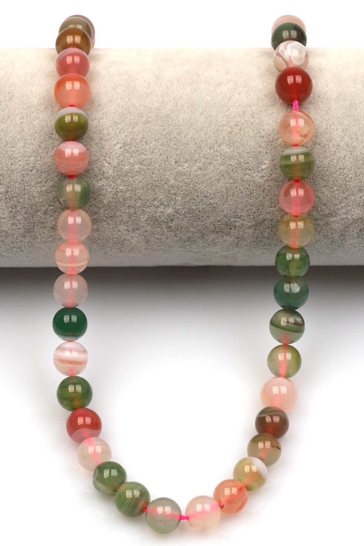 Karnelyan Akik Doğal Taş Dizi 8 mm Küre Kesim