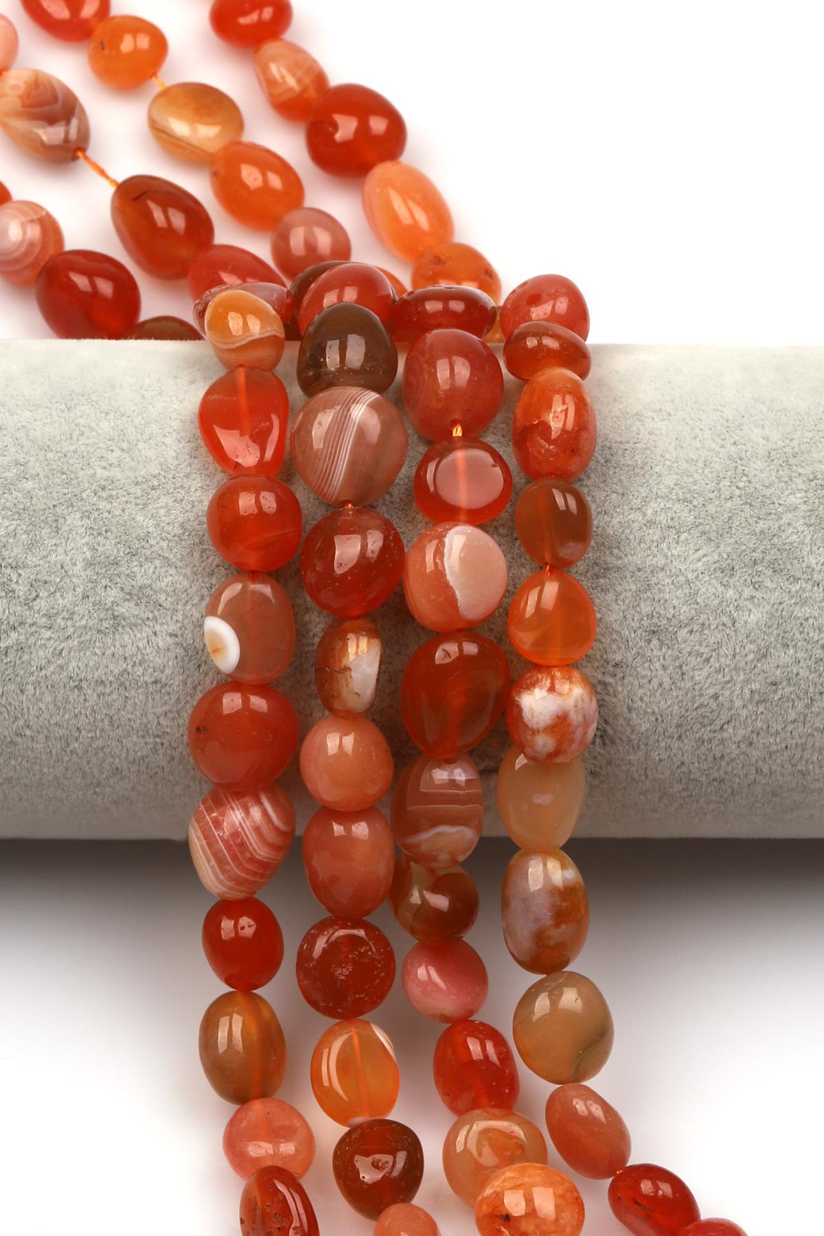 Karnelyan Akik Doğaltaş Dizi 10 x 14 mm Özel Kesim