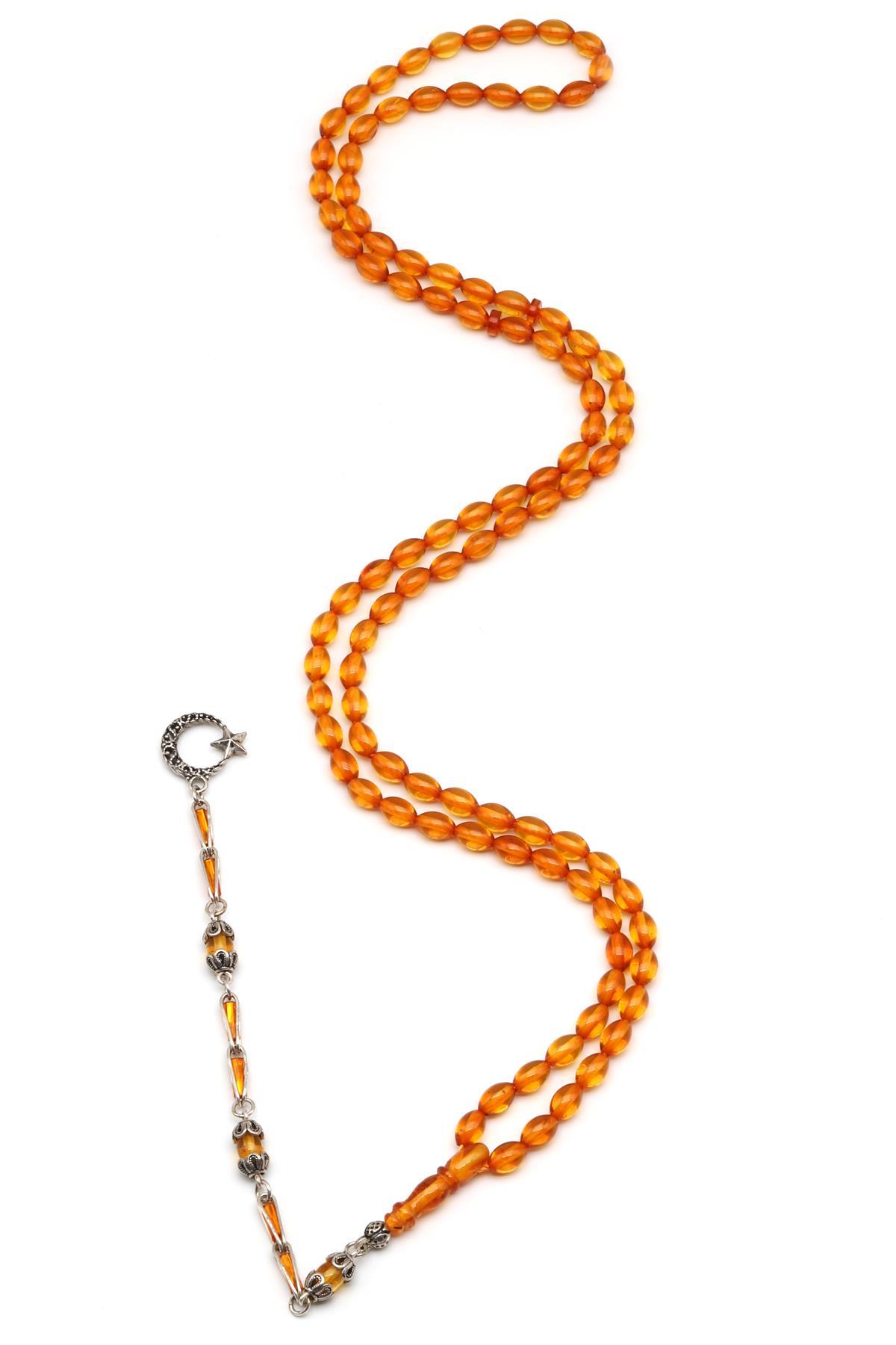 Kehribar 99'lu Tesbih 4 x 7 mm Arpa Kesim