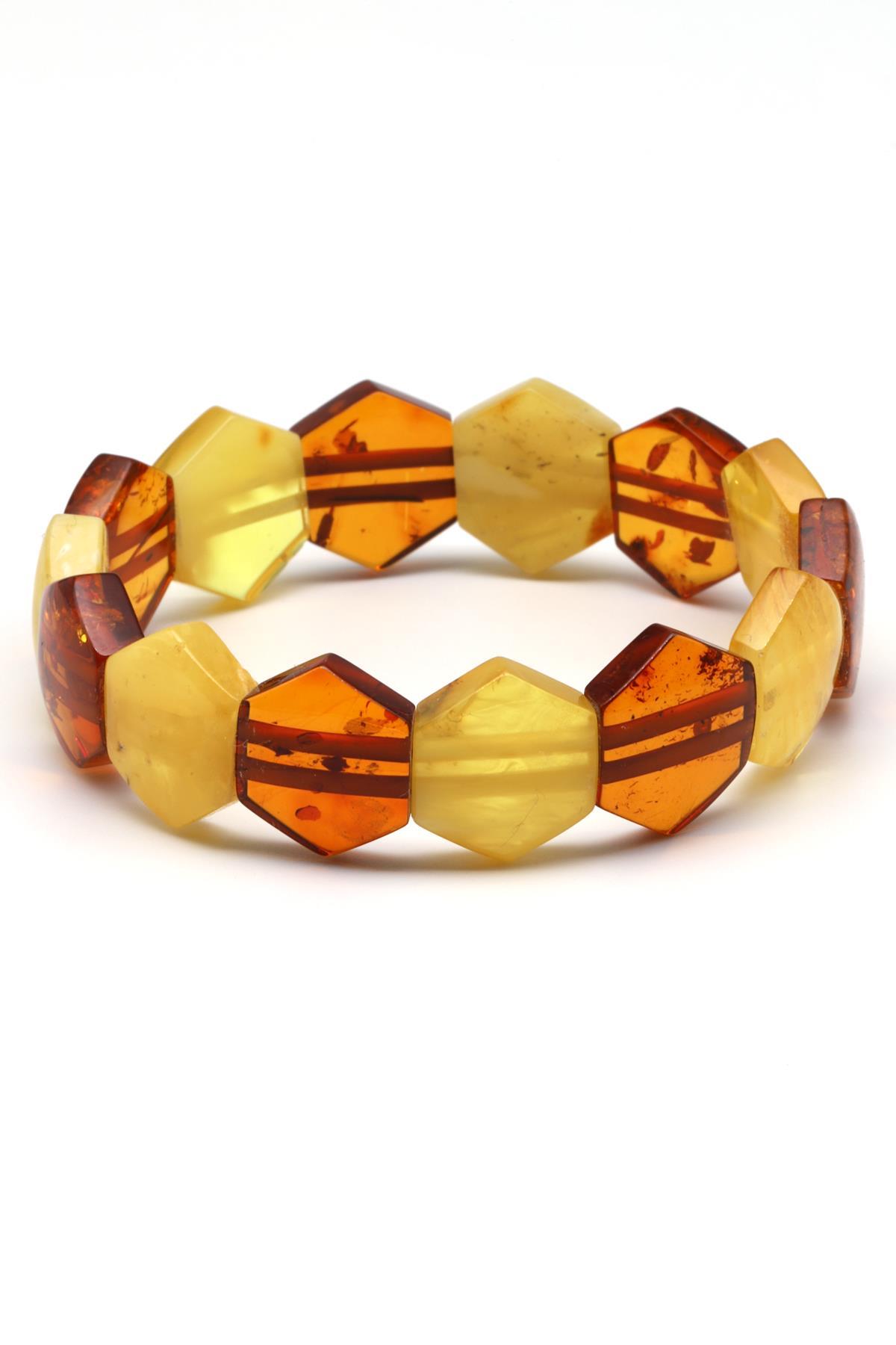 Kehribar Bileklik 15 x 18 mm Özel Kesim