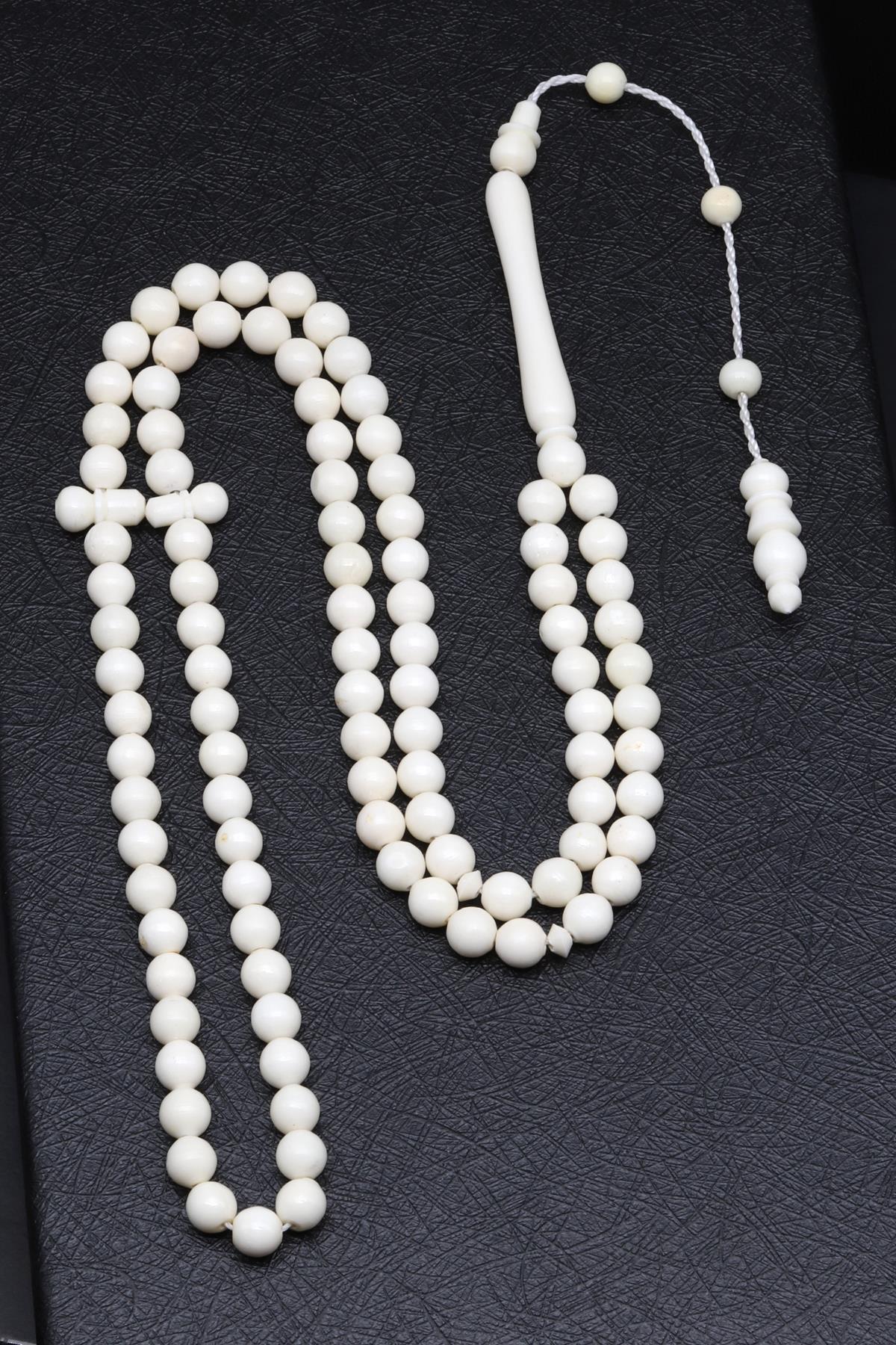 Kemik 99'lu Tesbih 6 mm Küre Kesim - T-1517