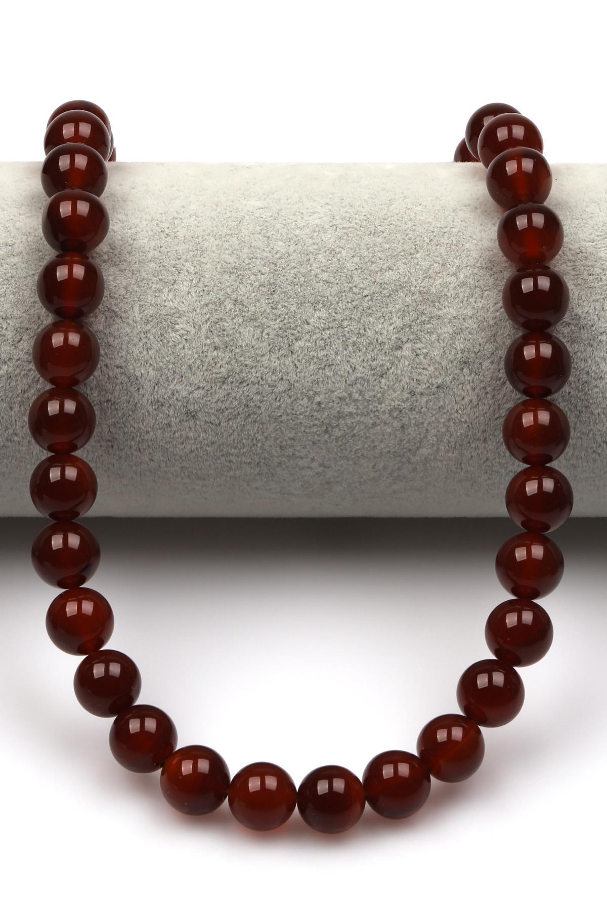 Kırmızı Akik Doğaltaş Dizi 10 mm Küre Kesim