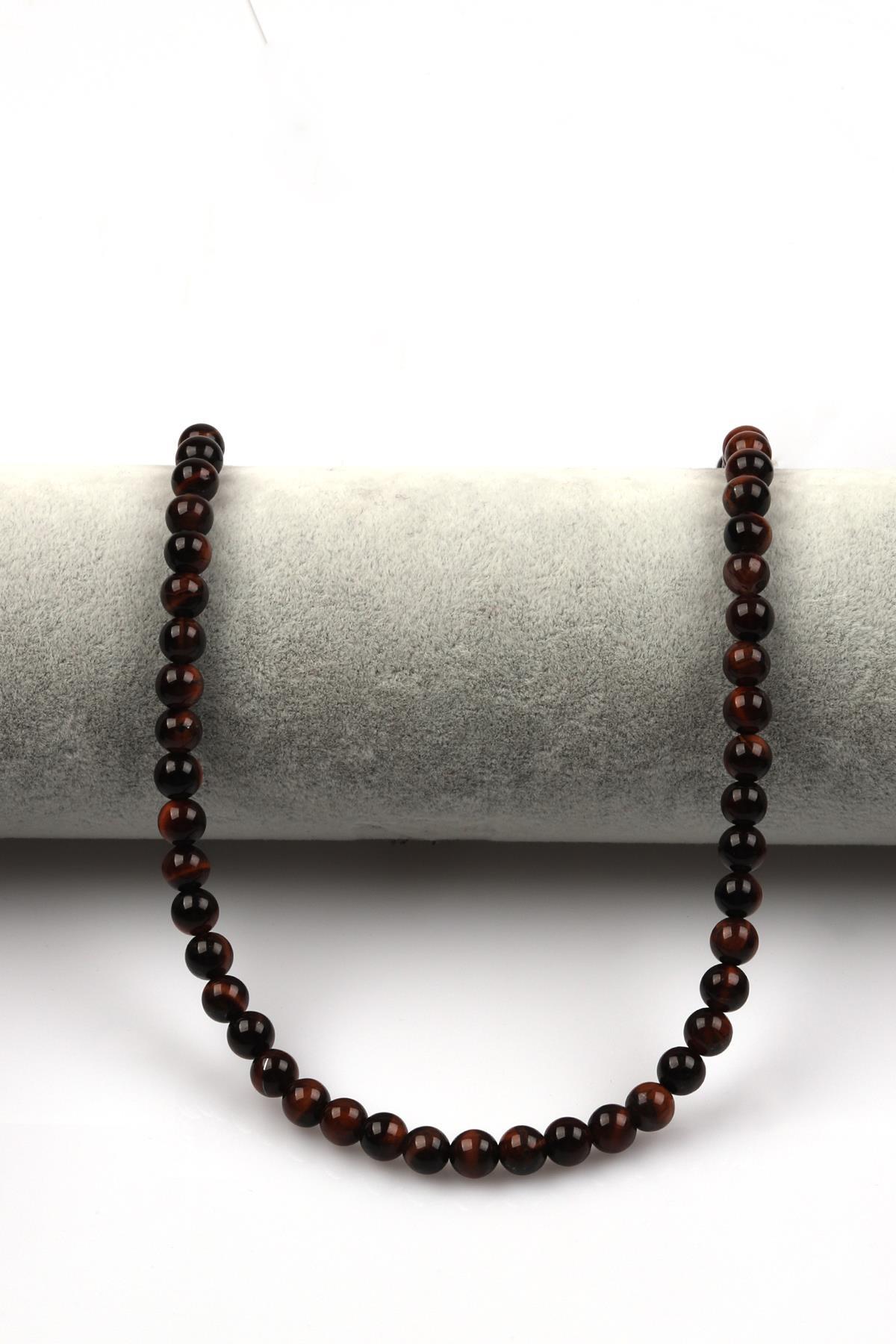 Kırmızı Kaplan Gözü Doğal Taş Dizi 6 mm Küre Kesim