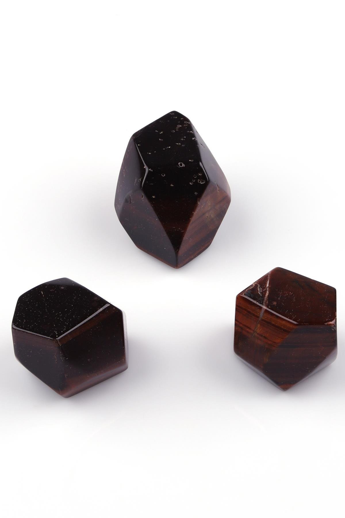 Kırmızı Kaplan Gözü Doğal Taş Parça 