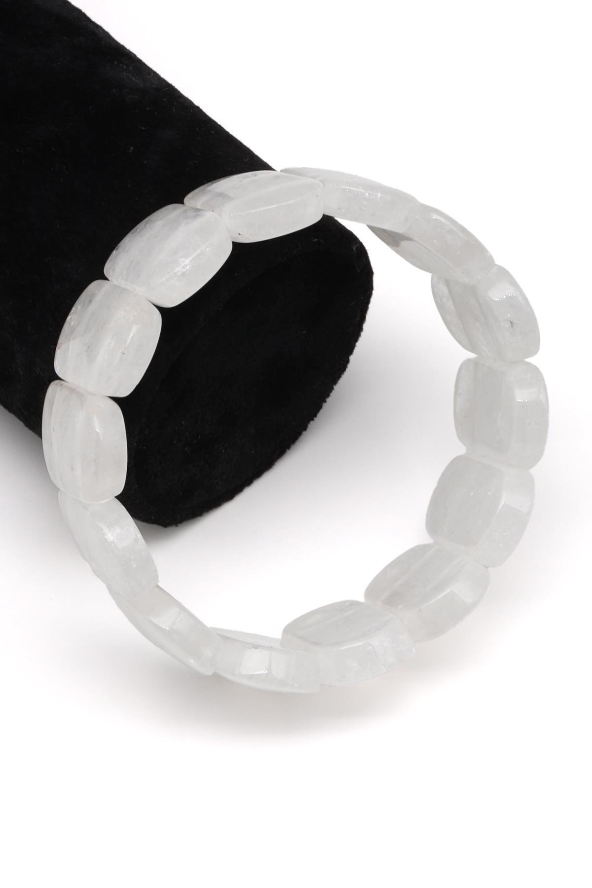 Kristal Kuvars Doğal Taş Bileklik 15 x 24 mm Özel Kesim