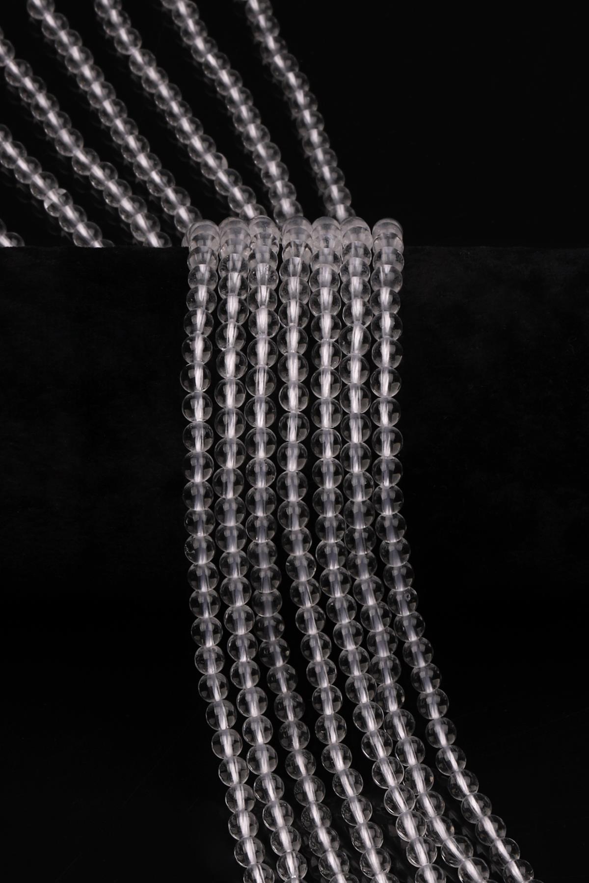 Kristal Kuvars Doğal Taş Dizi 4 mm Küre Kesim