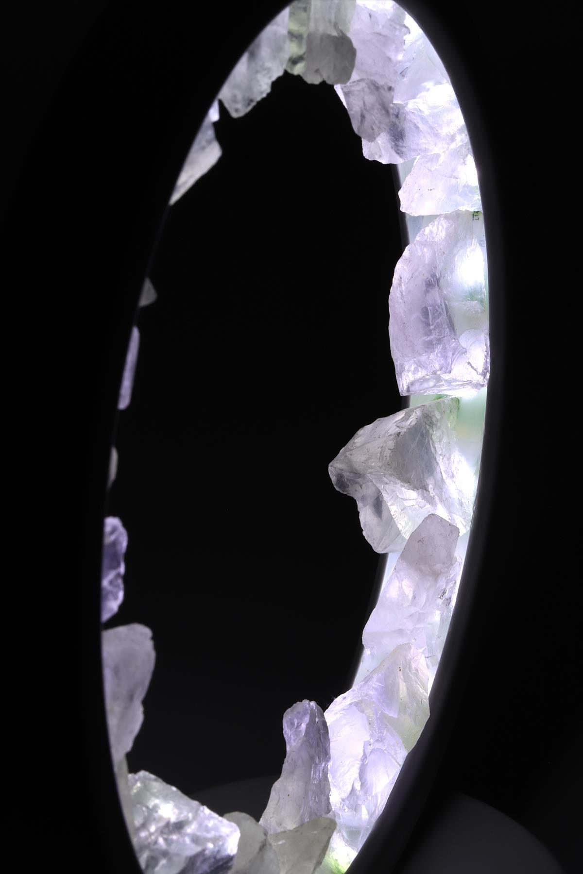 Kristal Kuvars Doğal Taş Gold Lamba