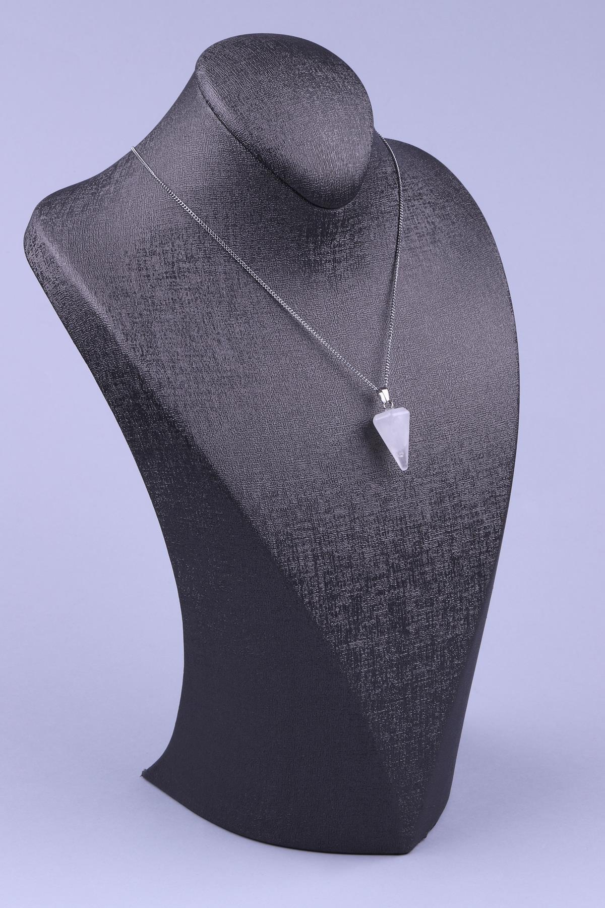 Kristal Kuvars Doğal Taş Kolye