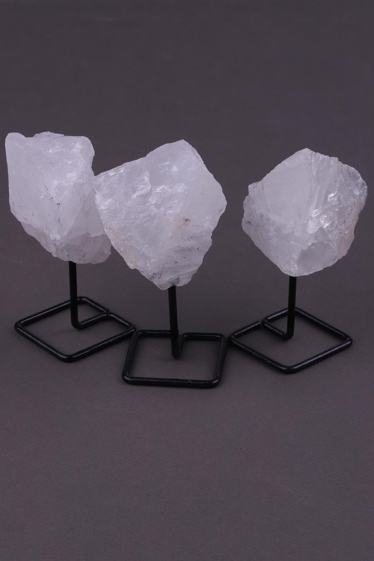 Kristal Kuvars Doğal Taş Standlı Parça