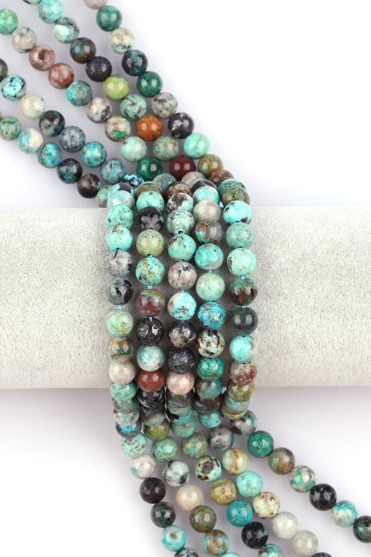 Krizokol ( A Kalite ) Doğal Taş Dizi 8 mm Küre Kesim