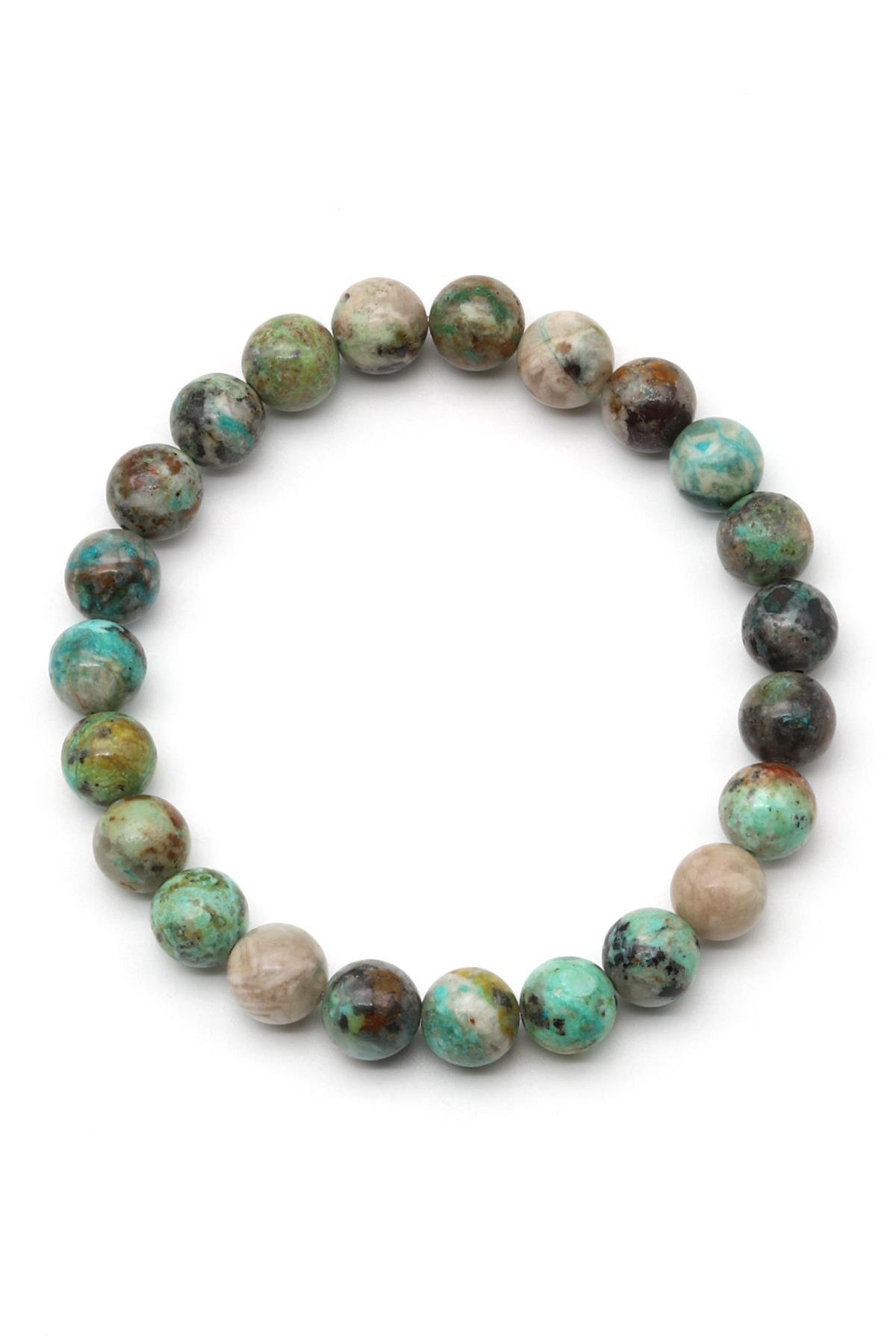 Krizokol Doğal Taş Bileklik 8 mm Küre Kesim