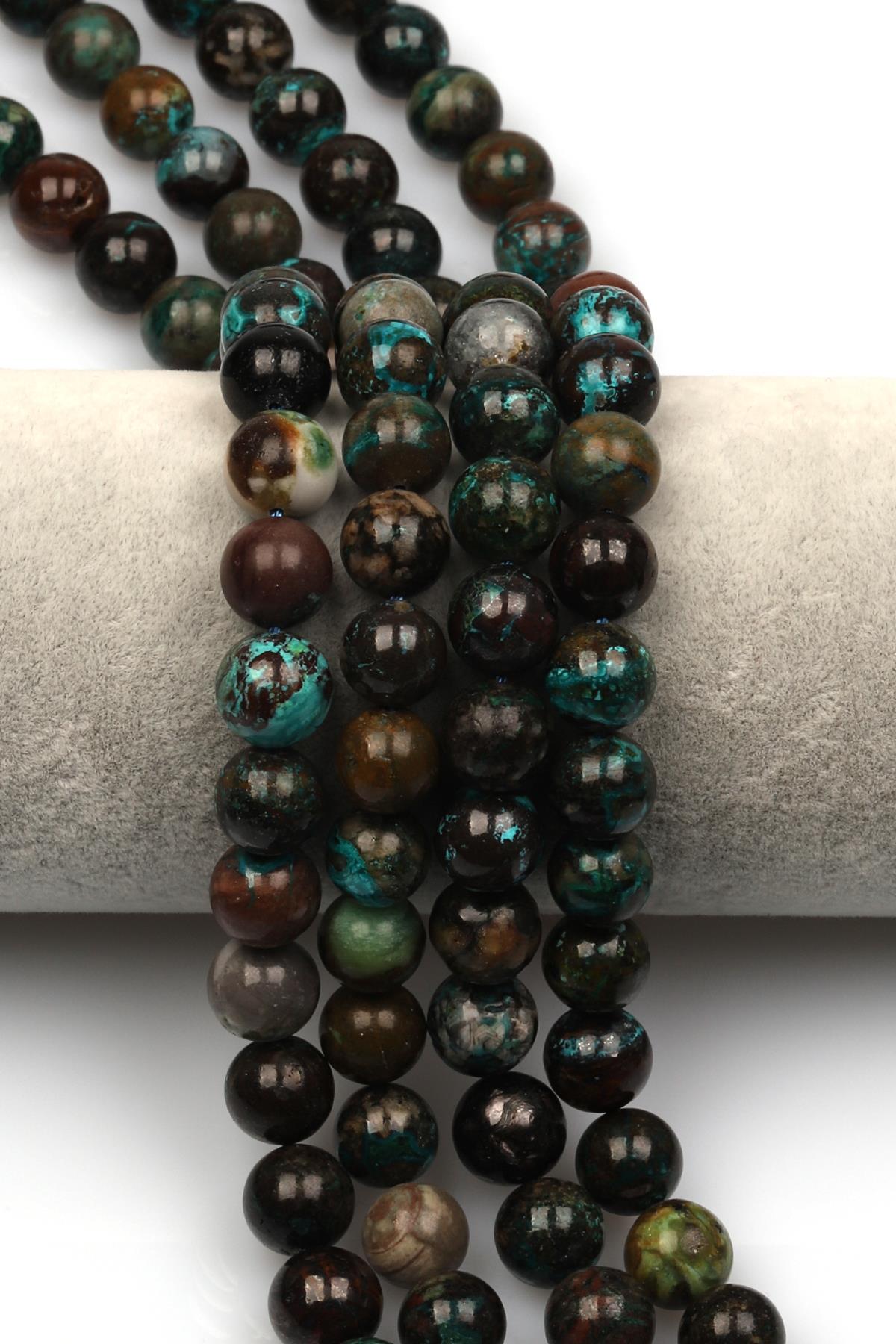 Krizokol Doğal Taş Dizi 10 mm Küre Kesim