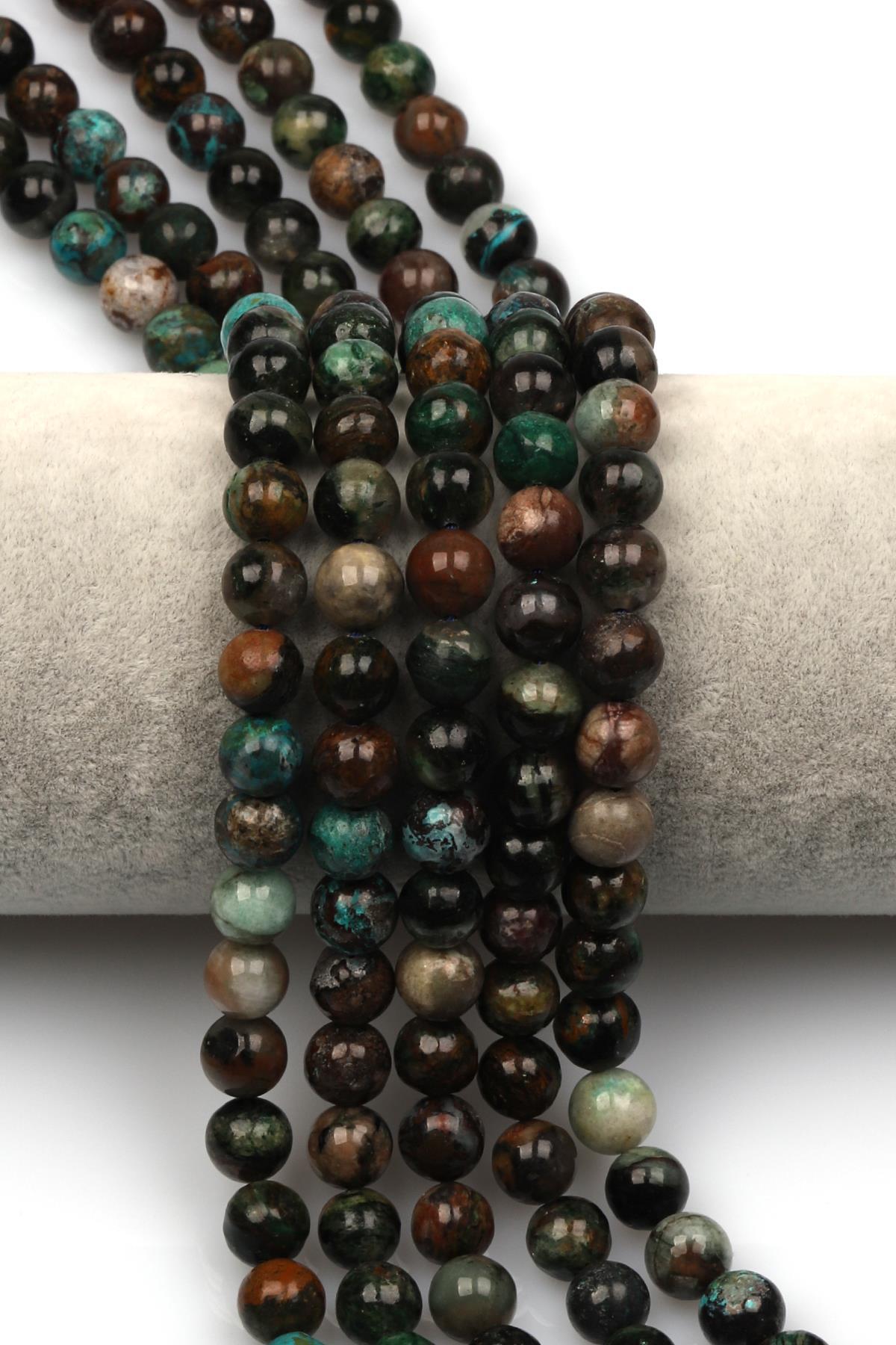 Krizokol Doğal Taş Dizi 8 mm Küre Kesim