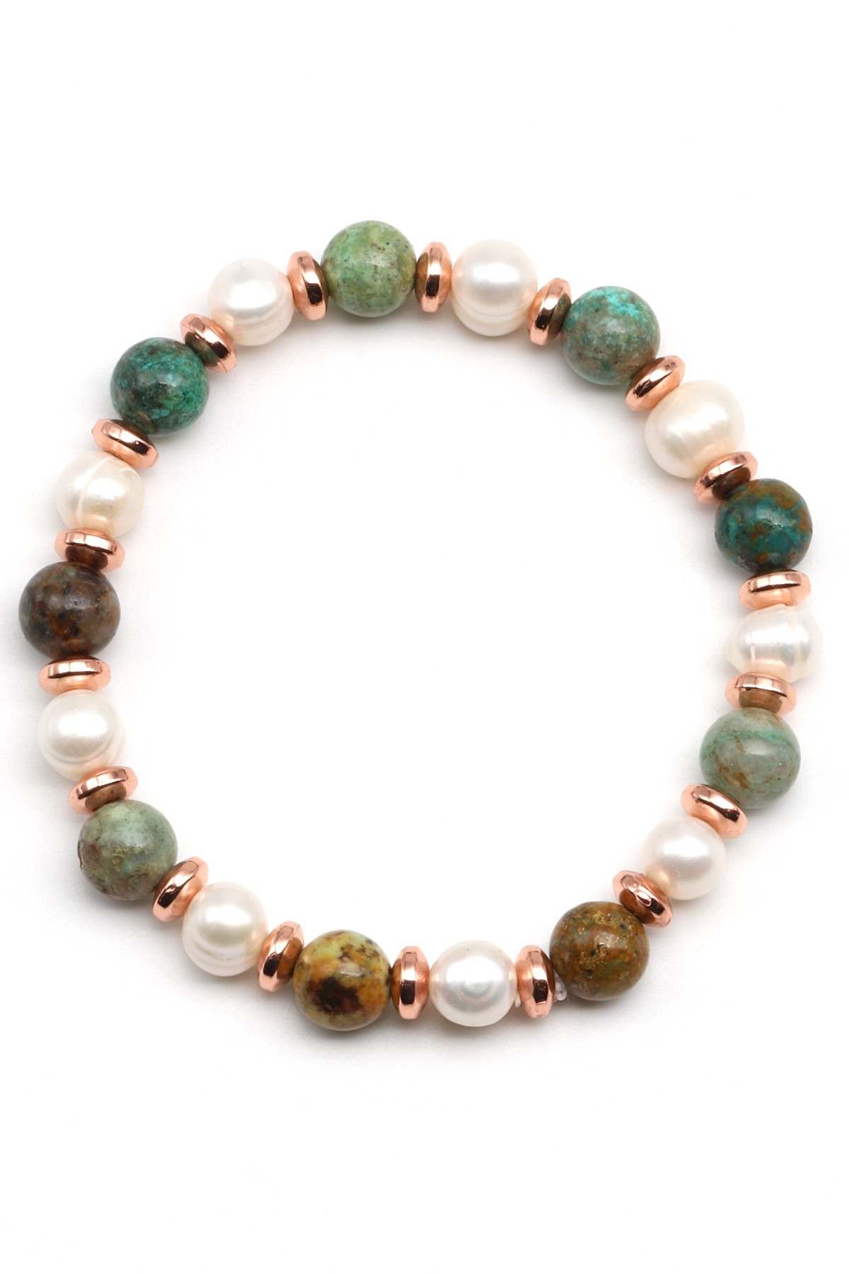 Krizokol-İnci Doğal Taş Bileklik 8 mm Küre Kesim - BLK-2266