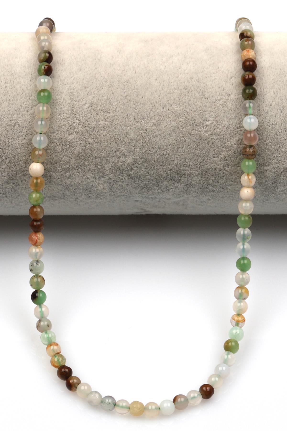 Krizopraas Doğal Taş Dizi 4 mm Küre Kesim