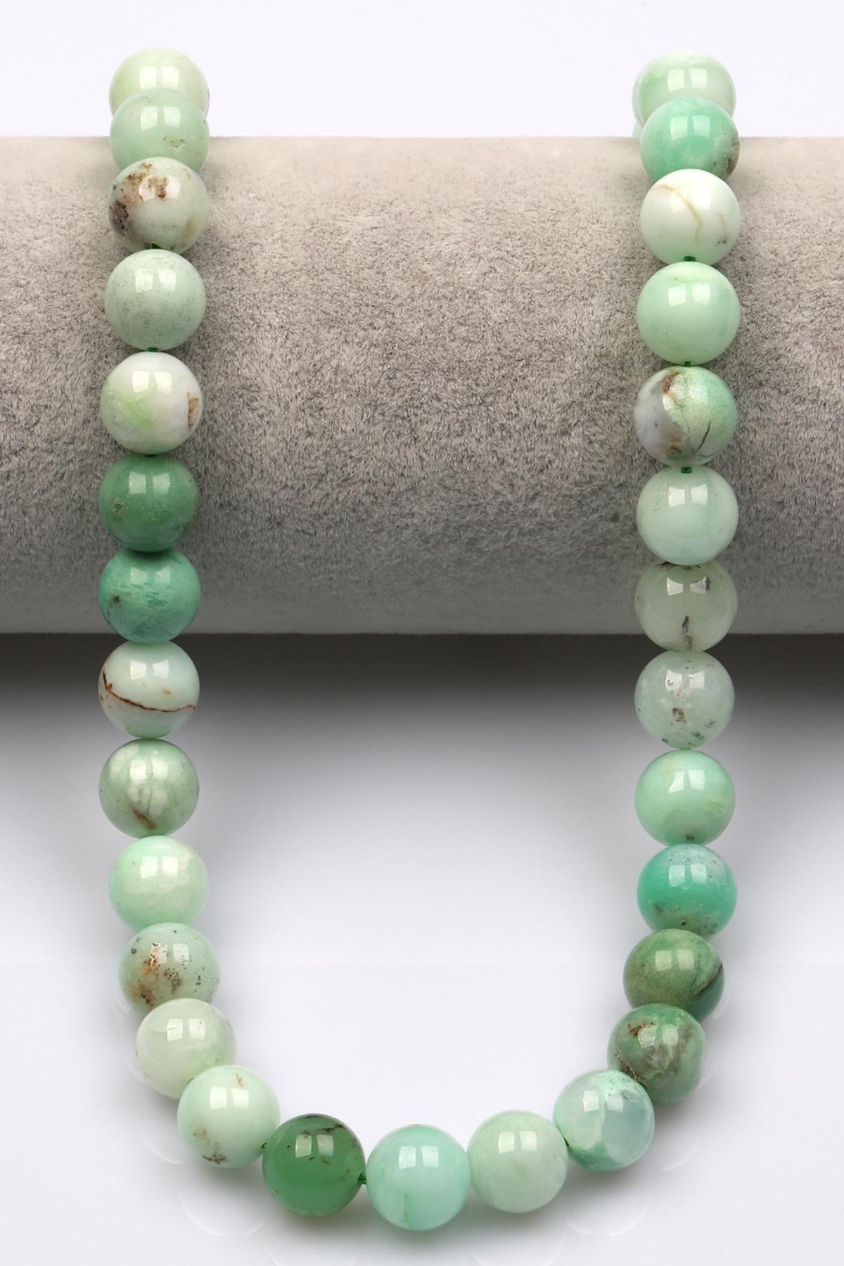 Krizopras Doğal Taş Dizi 10 mm Küre Kesim