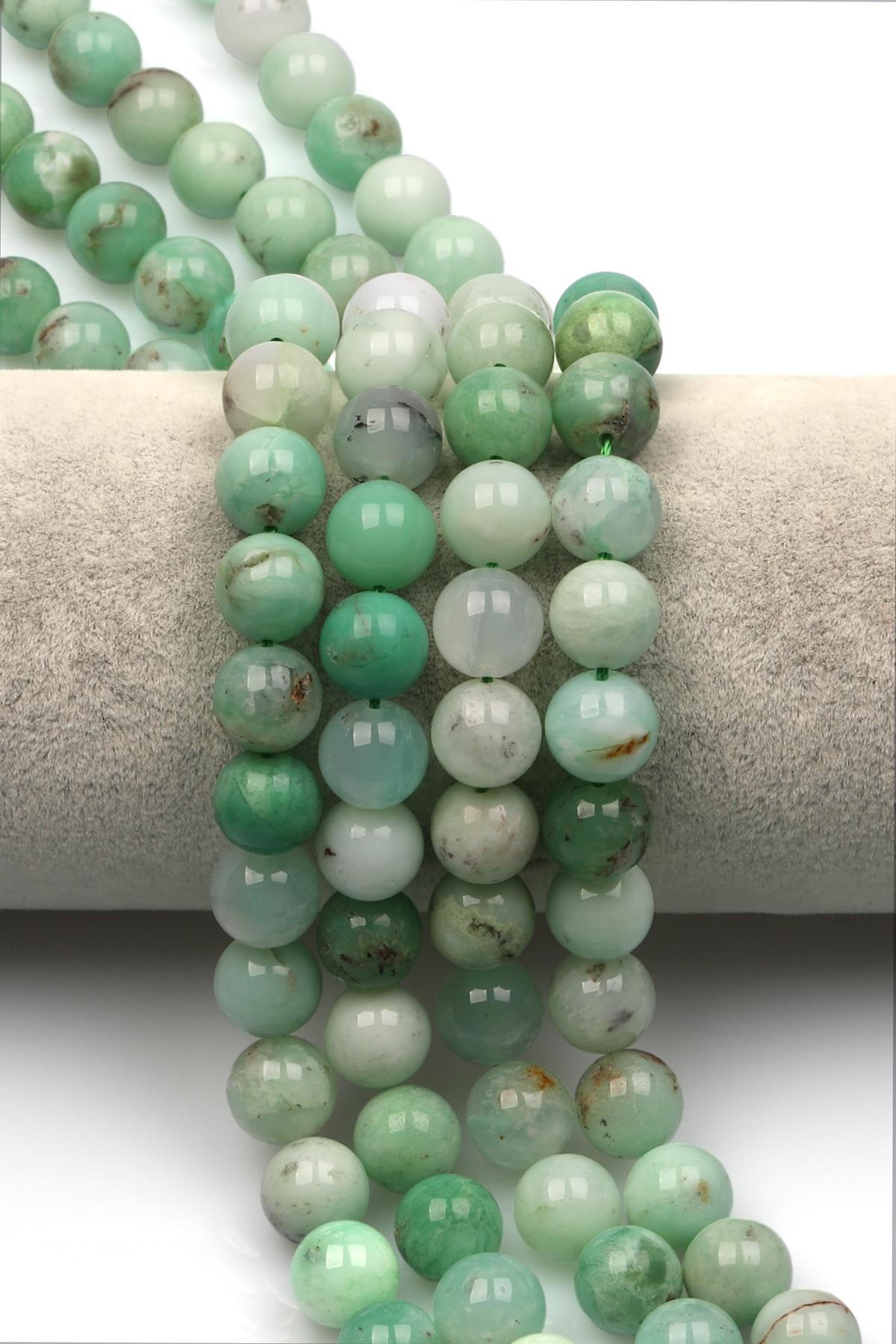 Krizopras Doğal Taş Dizi 10 mm Küre Kesim