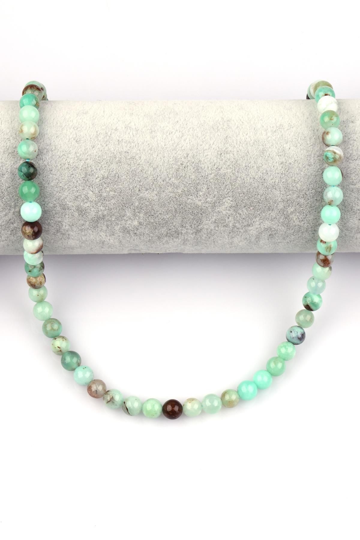 Krizopras Doğal Taş Dizi 6 mm Küre Kesim