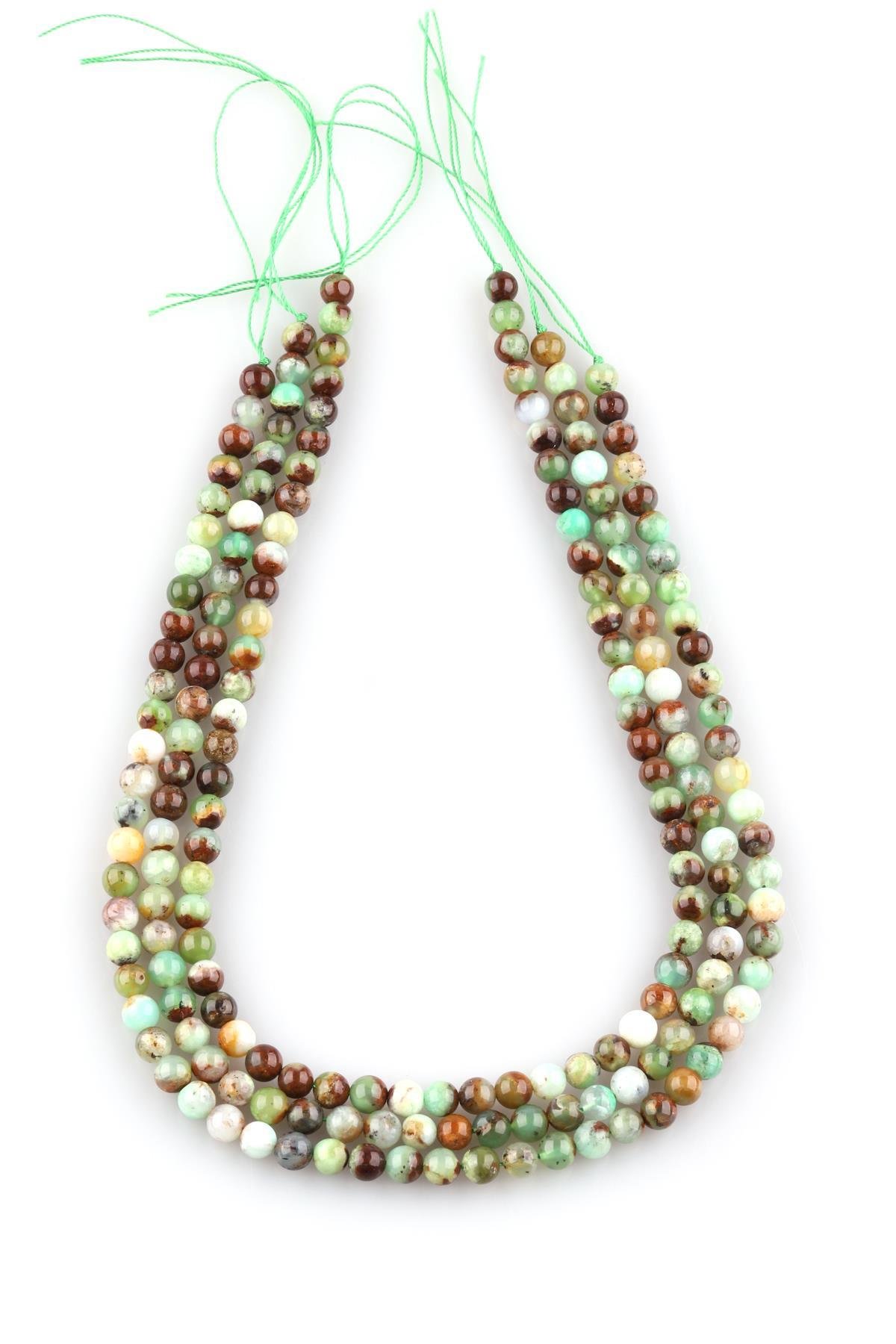 Krizopras Doğal Taş Dizi 6 mm Küre Kesim