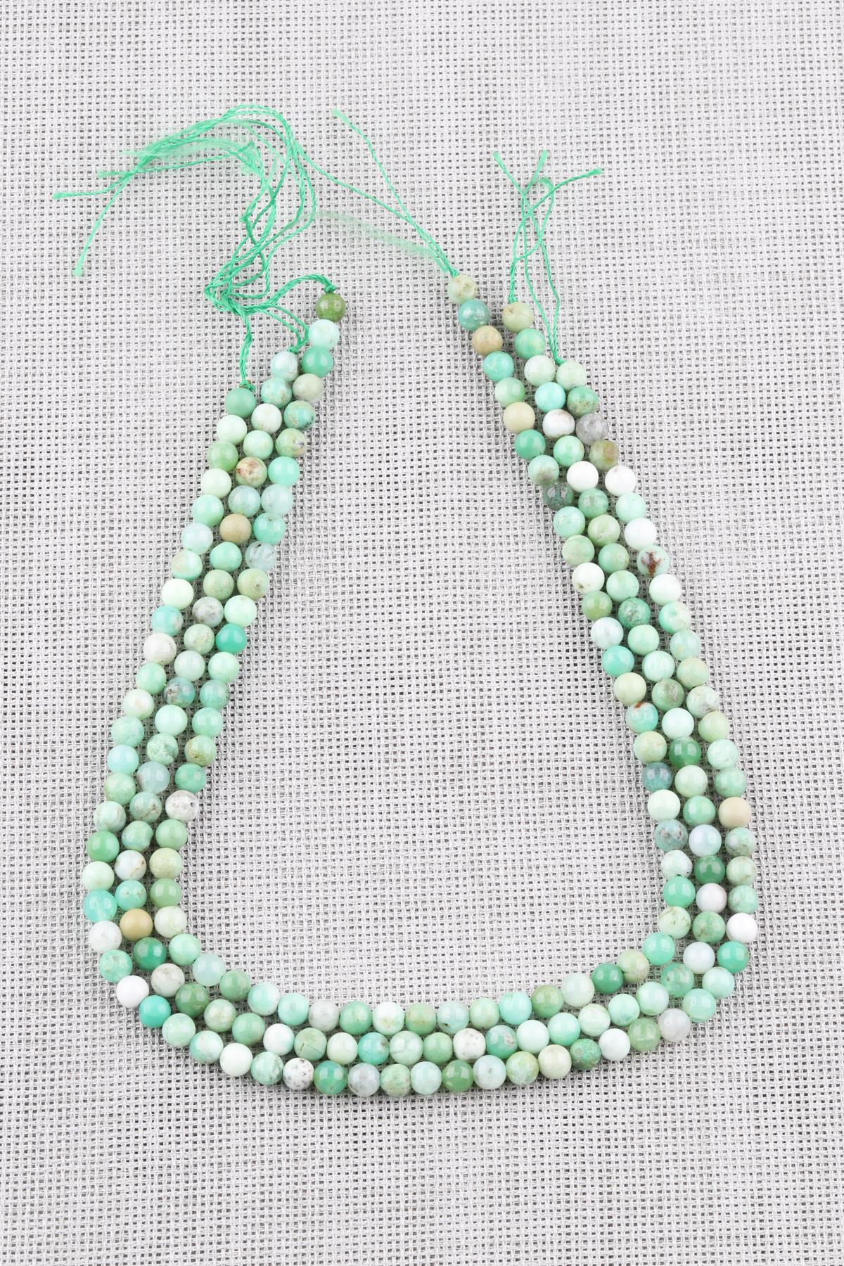 Krizopras Doğal Taş Dizi 6 mm Küre Kesim