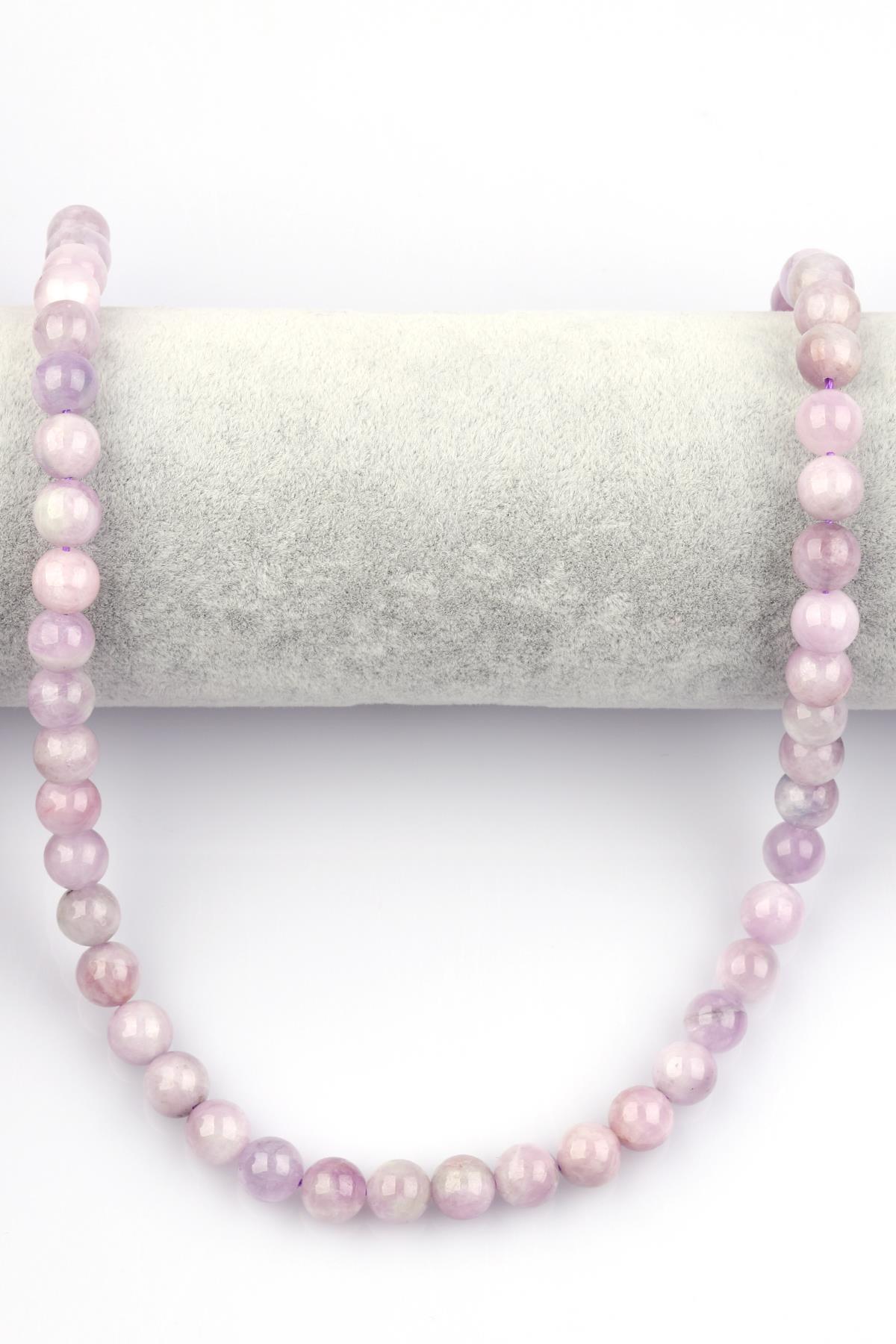 Kunzit ( AB Kalite ) Doğal Taş Dizi 8 mm Küre Kesim