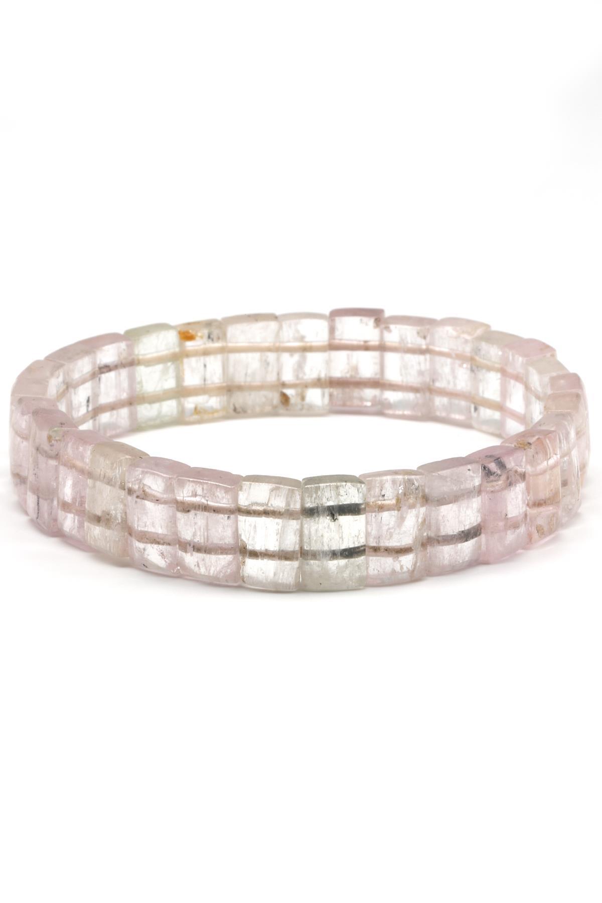 Kunzit Doğal Taş Bileklik 6 x 12 mm Özel Kesim