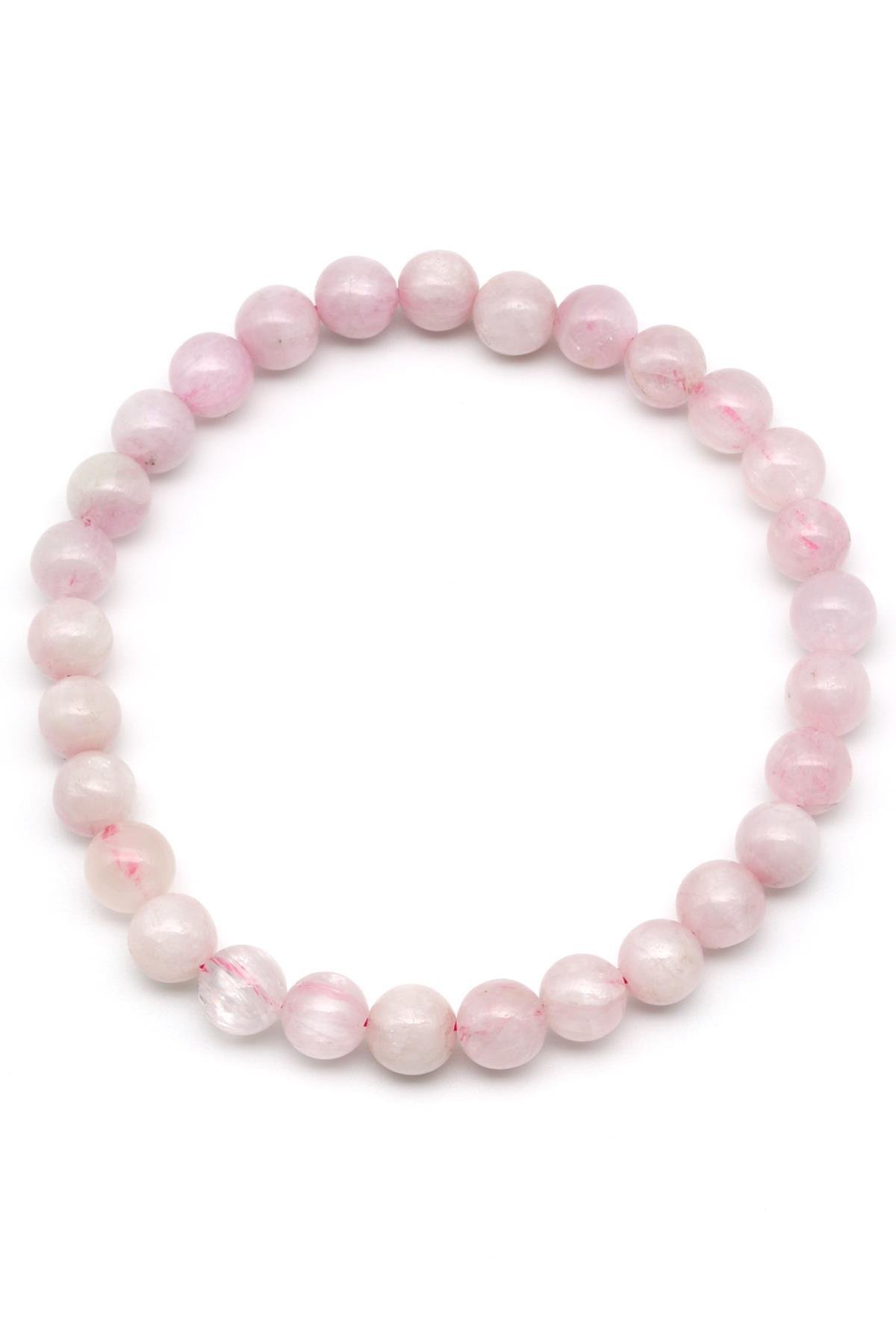 Kunzit Doğal Taş Bileklik 8 mm Küre Kesim