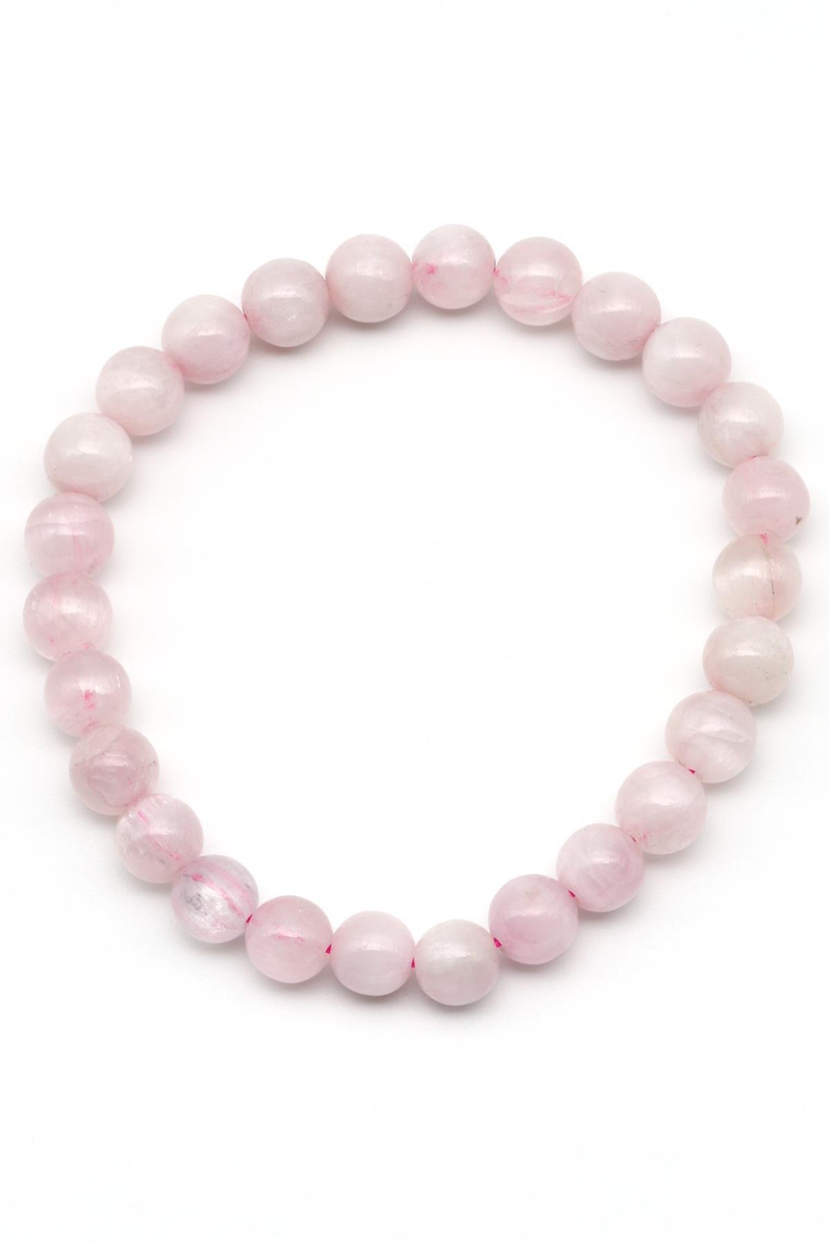 Kunzit Doğal Taş Bileklik 8 mm Küre Kesim