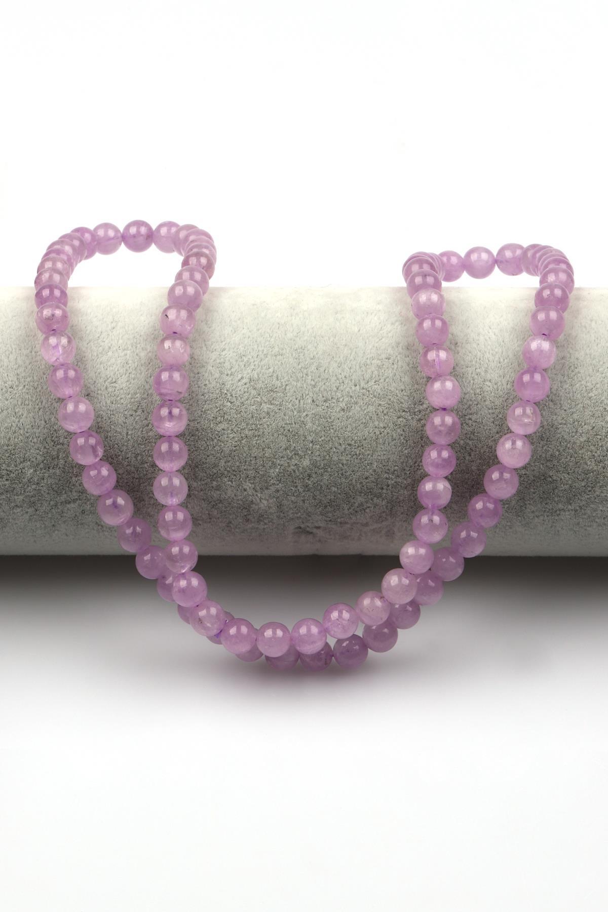 Kunzit Doğal Taş Dizi 6 mm Küre Kesim