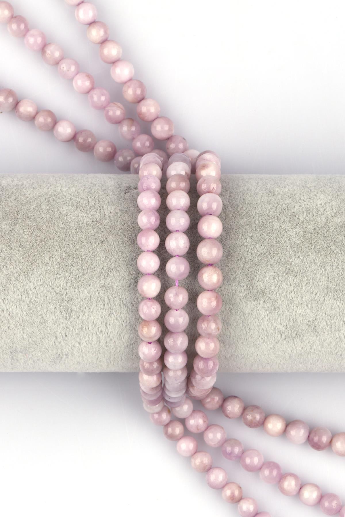 Kunzit Doğal Taş Dizi 6mm Küre Kesim