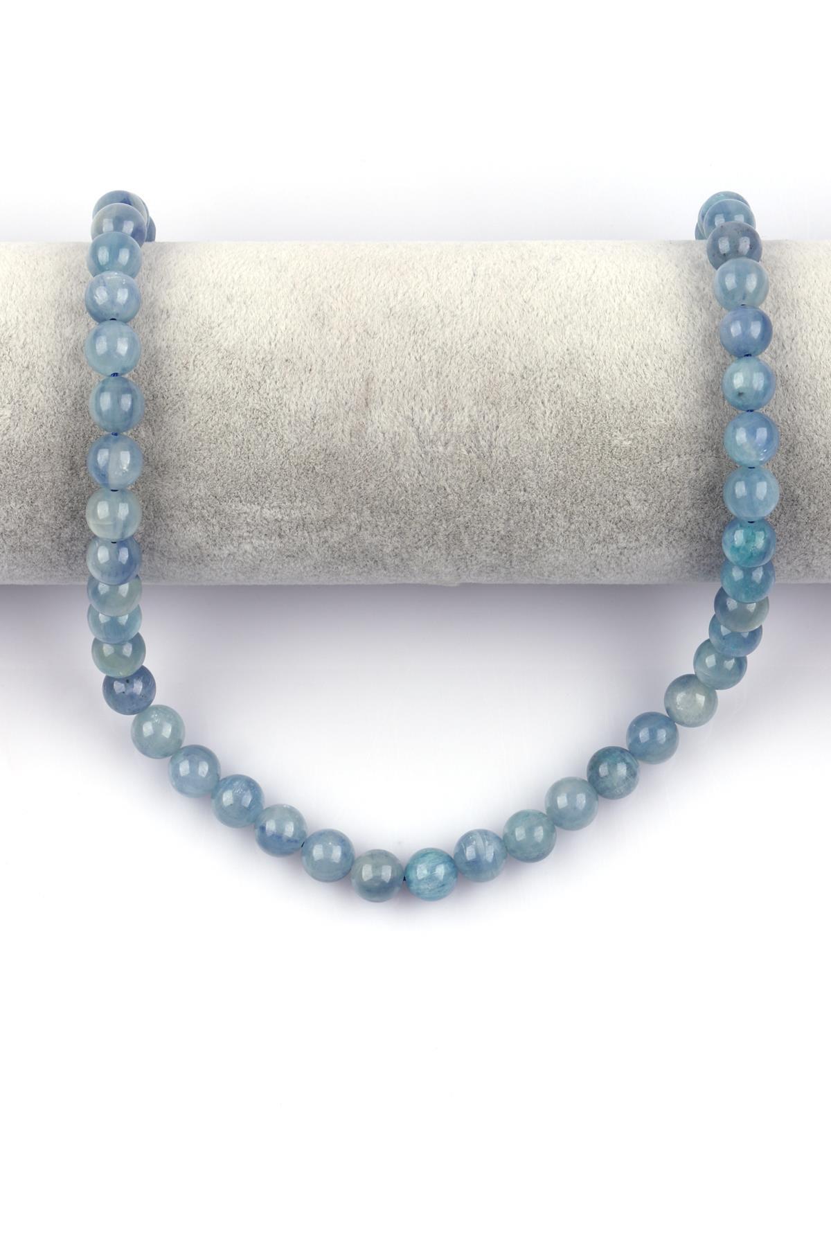 Kyanit ( AB Kalite ) Doğal Taş Dizi 8 mm Küre Kesim