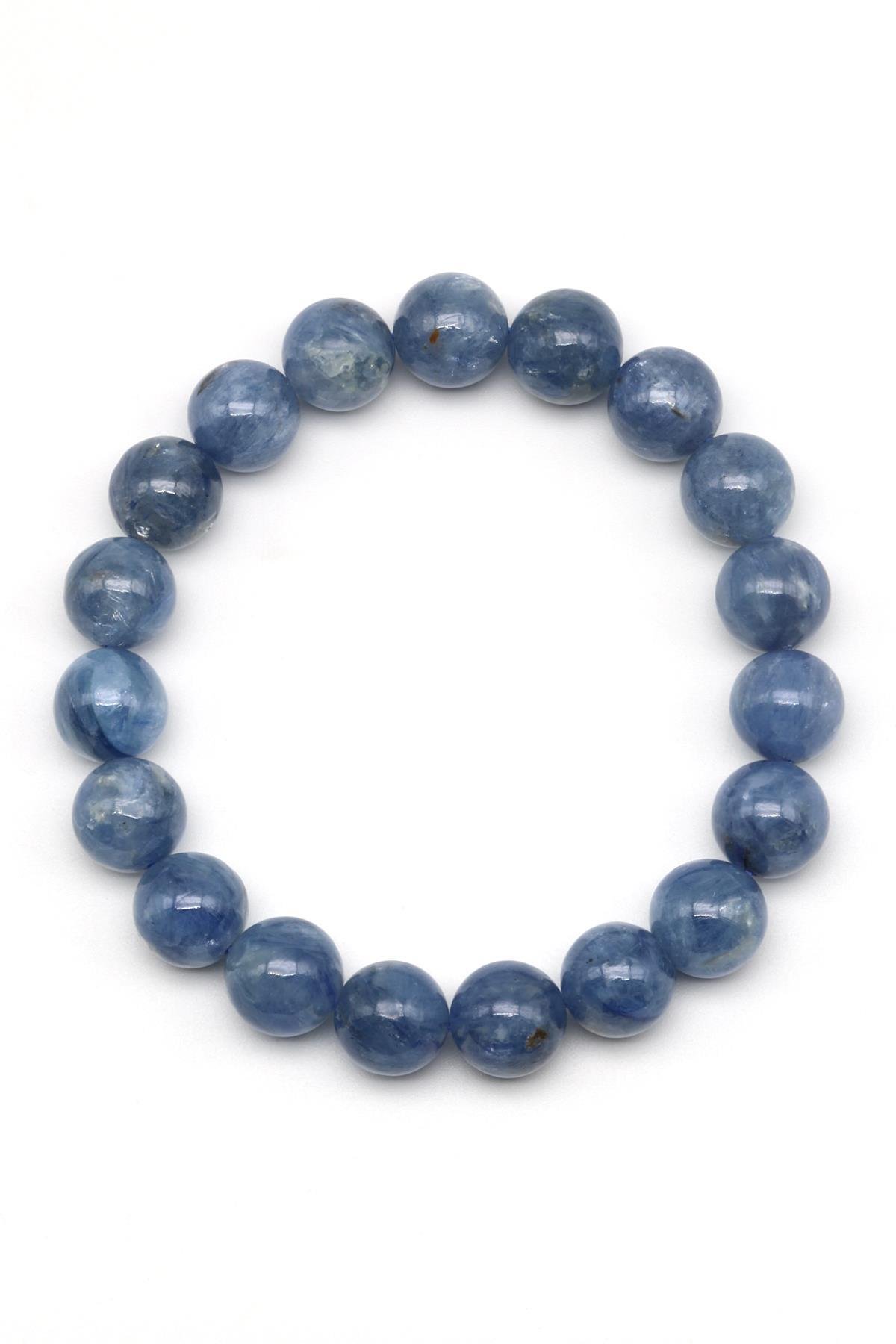 Kyanit Doğal Taş Bileklik 10 mm Küre Kesim