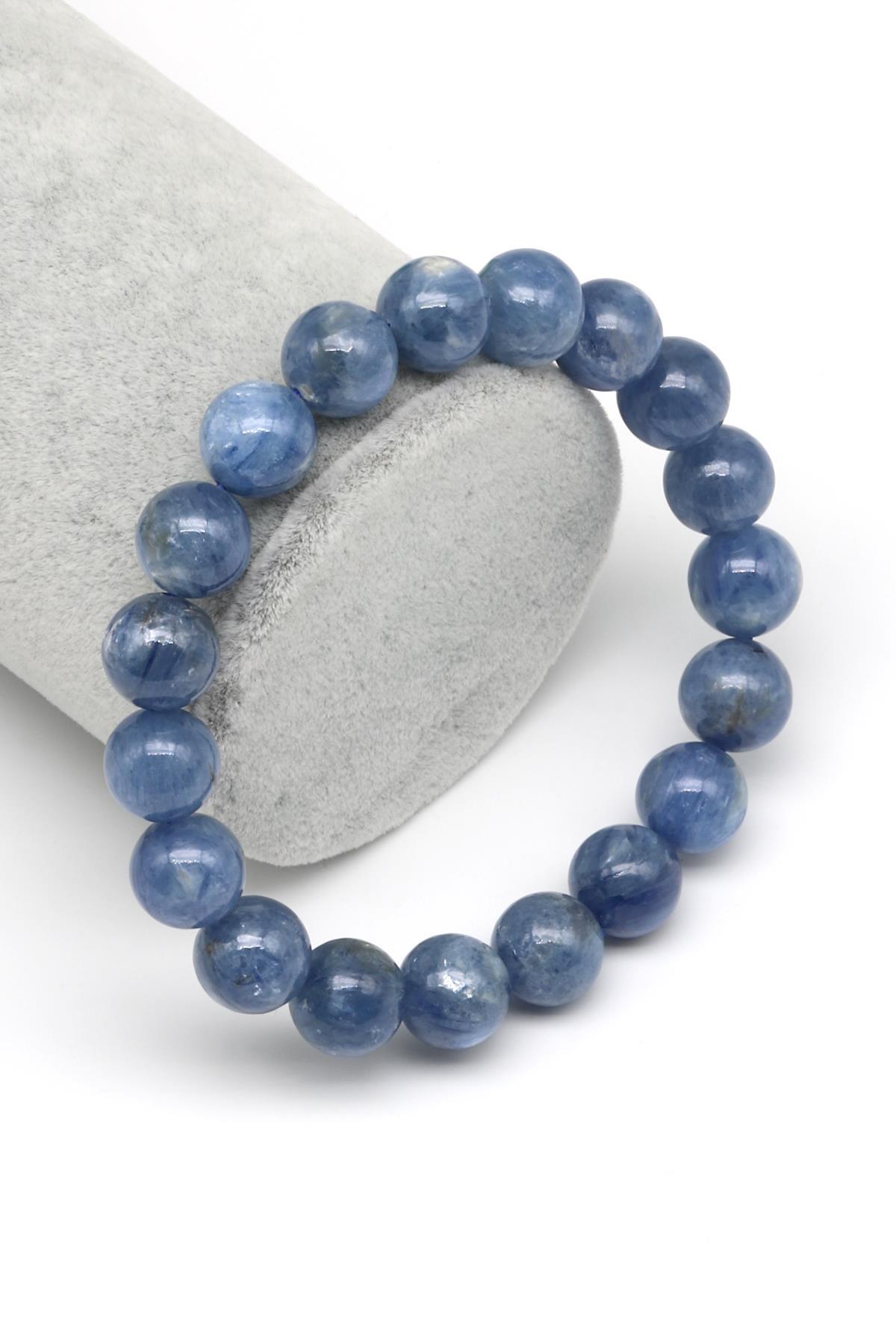 Kyanit Doğal Taş Bileklik 10 mm Küre Kesim