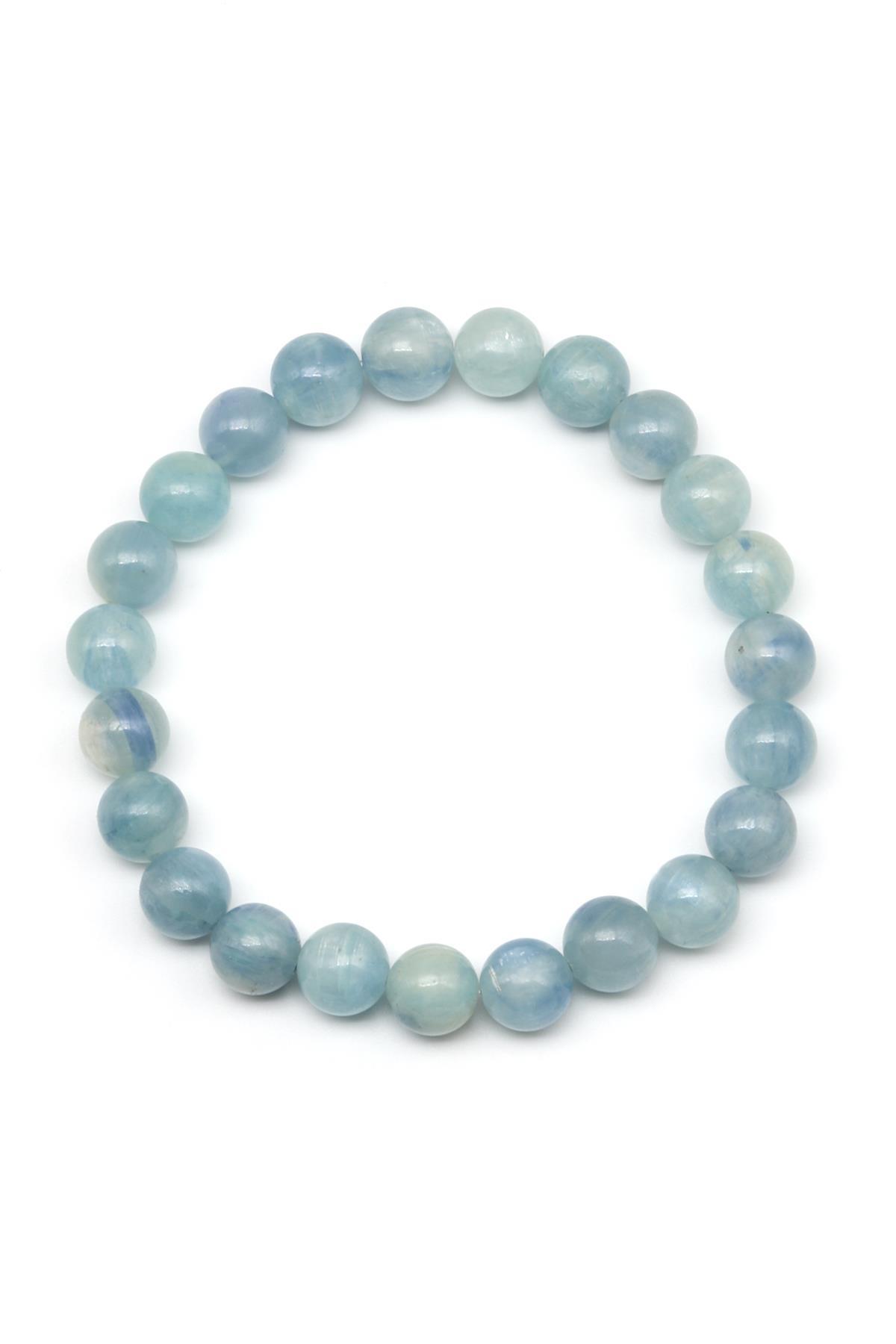 Kyanit Doğal Taş Bileklik 8 mm Küre Kesim