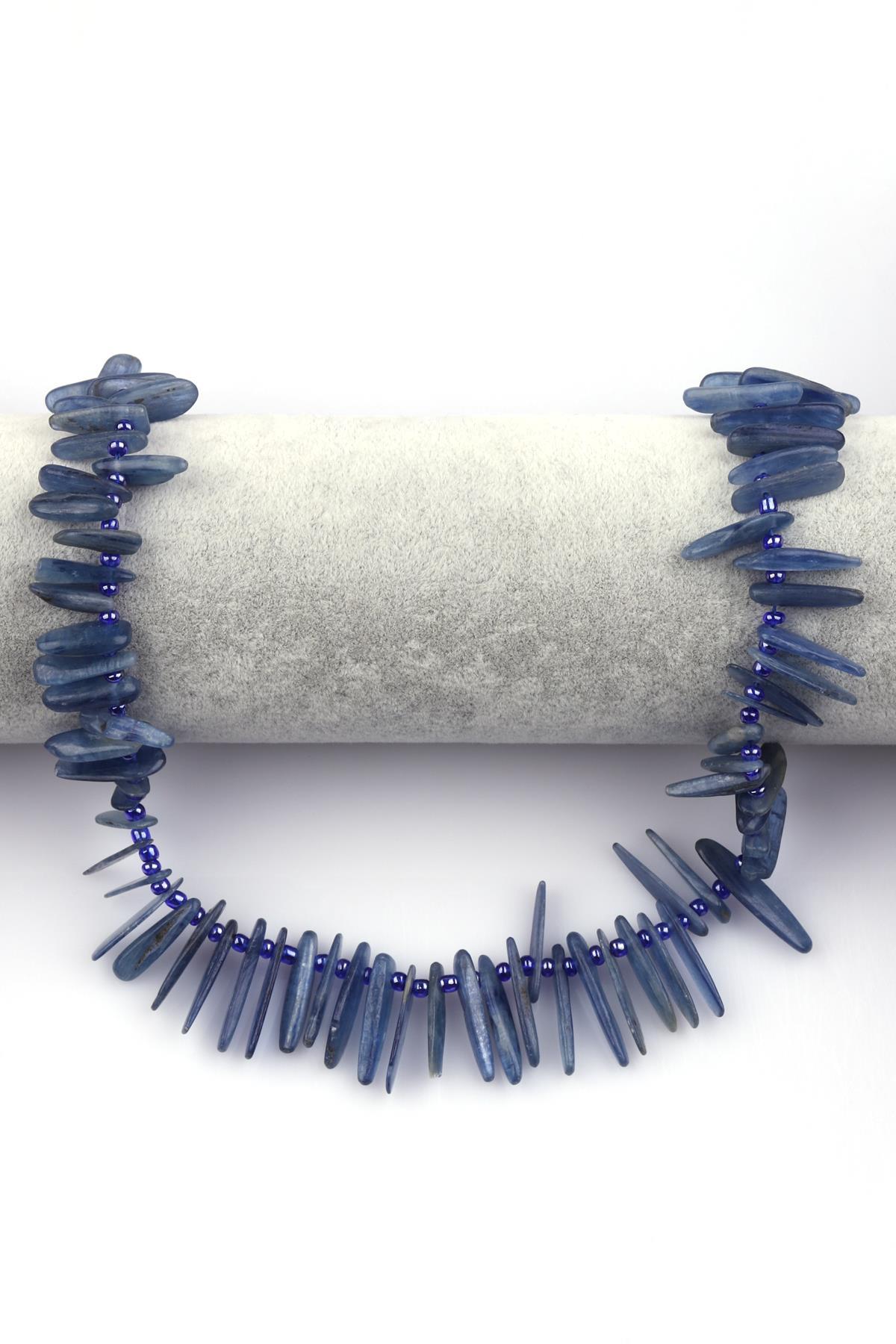 Kyanit Doğal Taş Saçaklı Kırıktaş Dizi