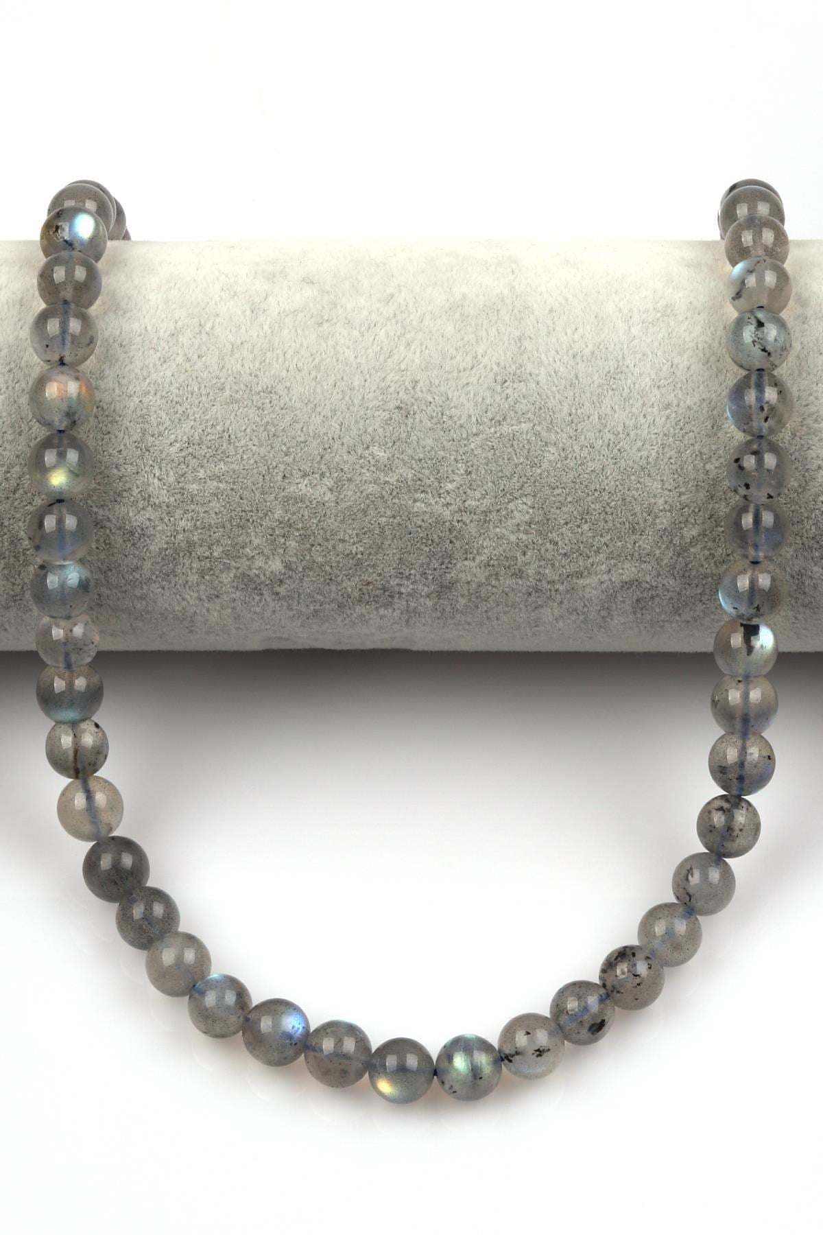 Labradorit ( A Kalite ) Doğal Taş Dizi 8 mm Küre Kesim