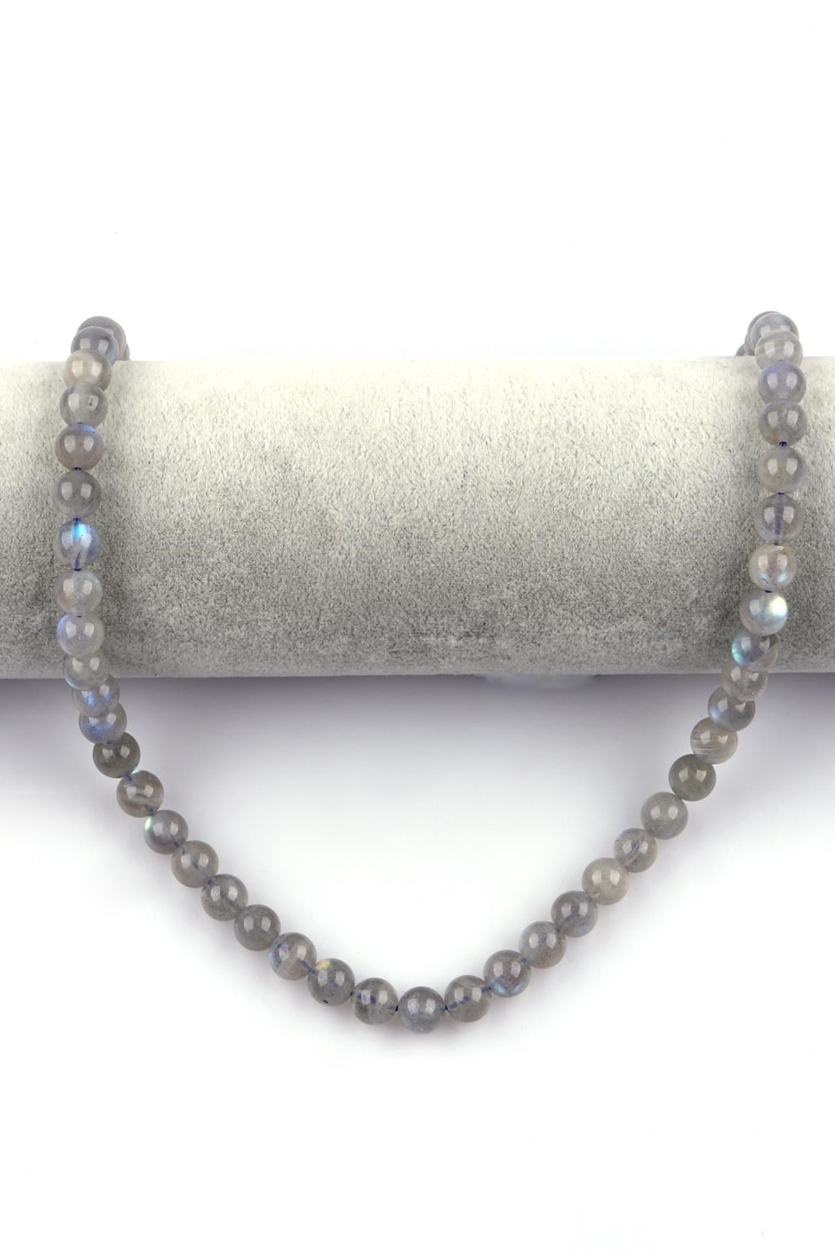 Labradorit ( A Kalite ) Doğal Taş Dizi 8 mm Küre Kesim